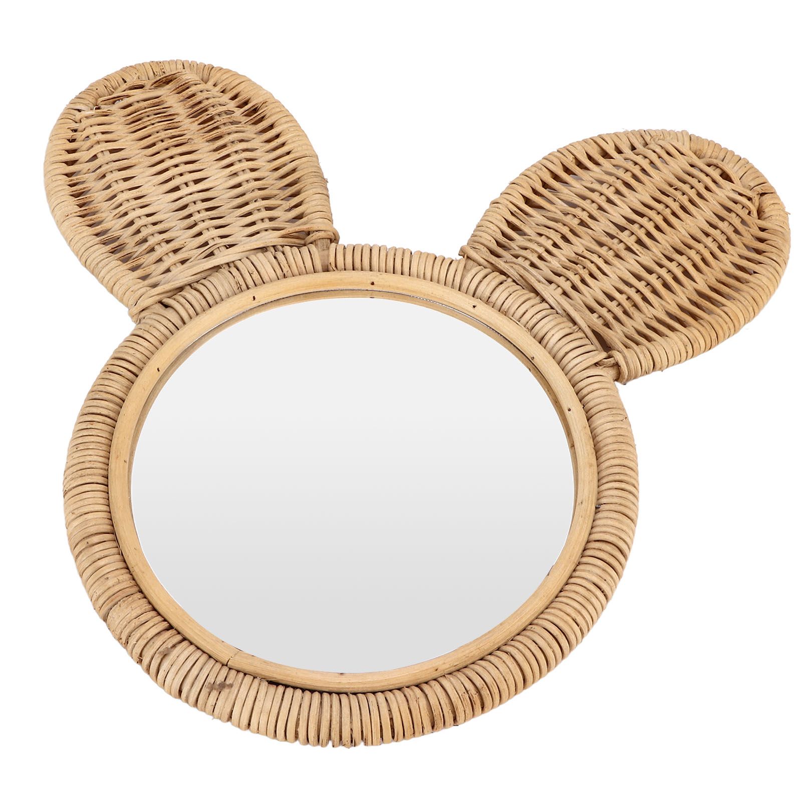 Hanging Mirror High Definition Rattan Mirror Wall Decorative Makeup Mirror for Bathroom Hotel - Image 2