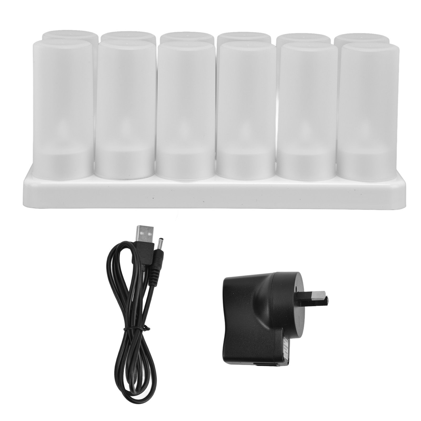 100‑240V Rechargeable Tealight Candle Lamp Reusable Flameless Cordless LED Candles LightsAU Plug - Image 1