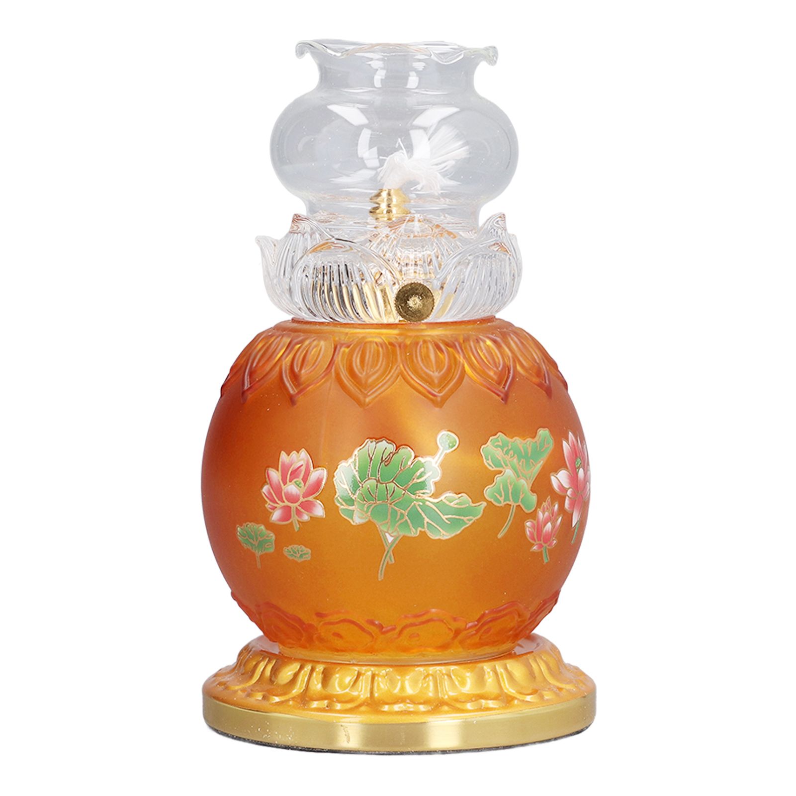 Buddhist Temple Flower Light Glazed Buddha Oil Lamp for Churches Temple Shops Sacrifices - Image 1