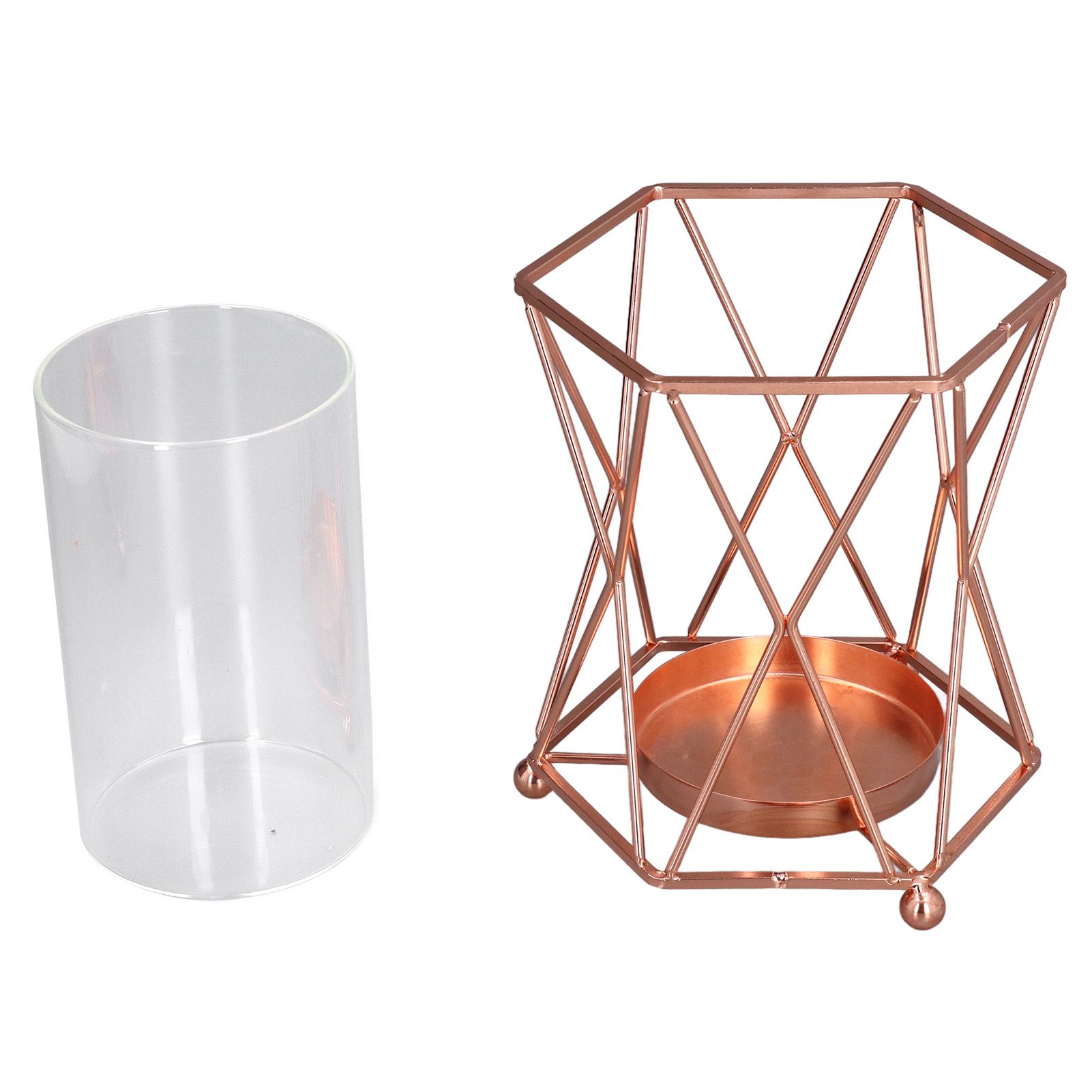 Plant Vase with Wrought Iron Flower Stand Transparent Glass Flower Pot Hydroponic Vase for Living Room - Image 4