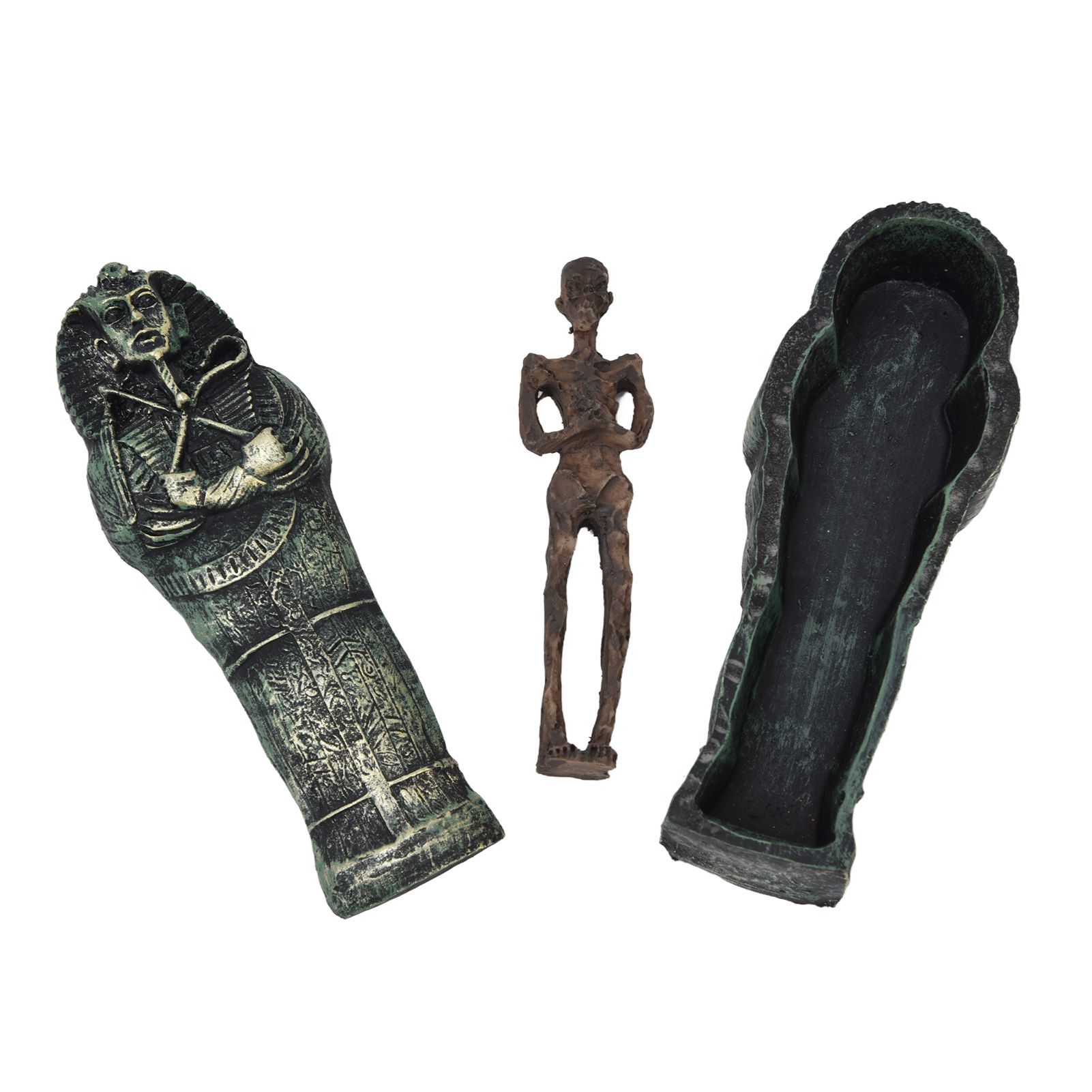 Mummy Coffin Decorations Aquarium Fish Tank Ornaments Landscape Skull Resin Skull Mummy Coffin Ornament - Image 1