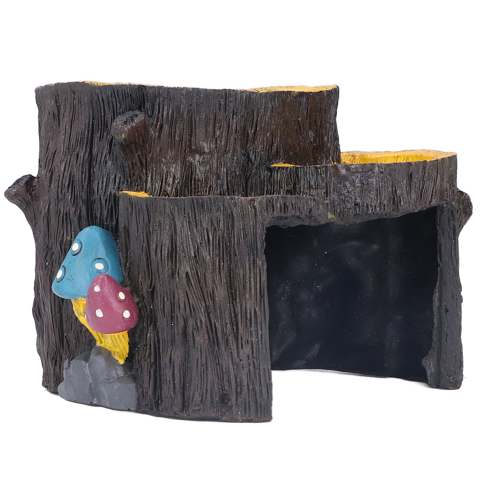 Resin Mini Stump Shape Hiding Hole Wooden Cave Artificial Aquarium Plants Ornaments for Shelter - Image 4