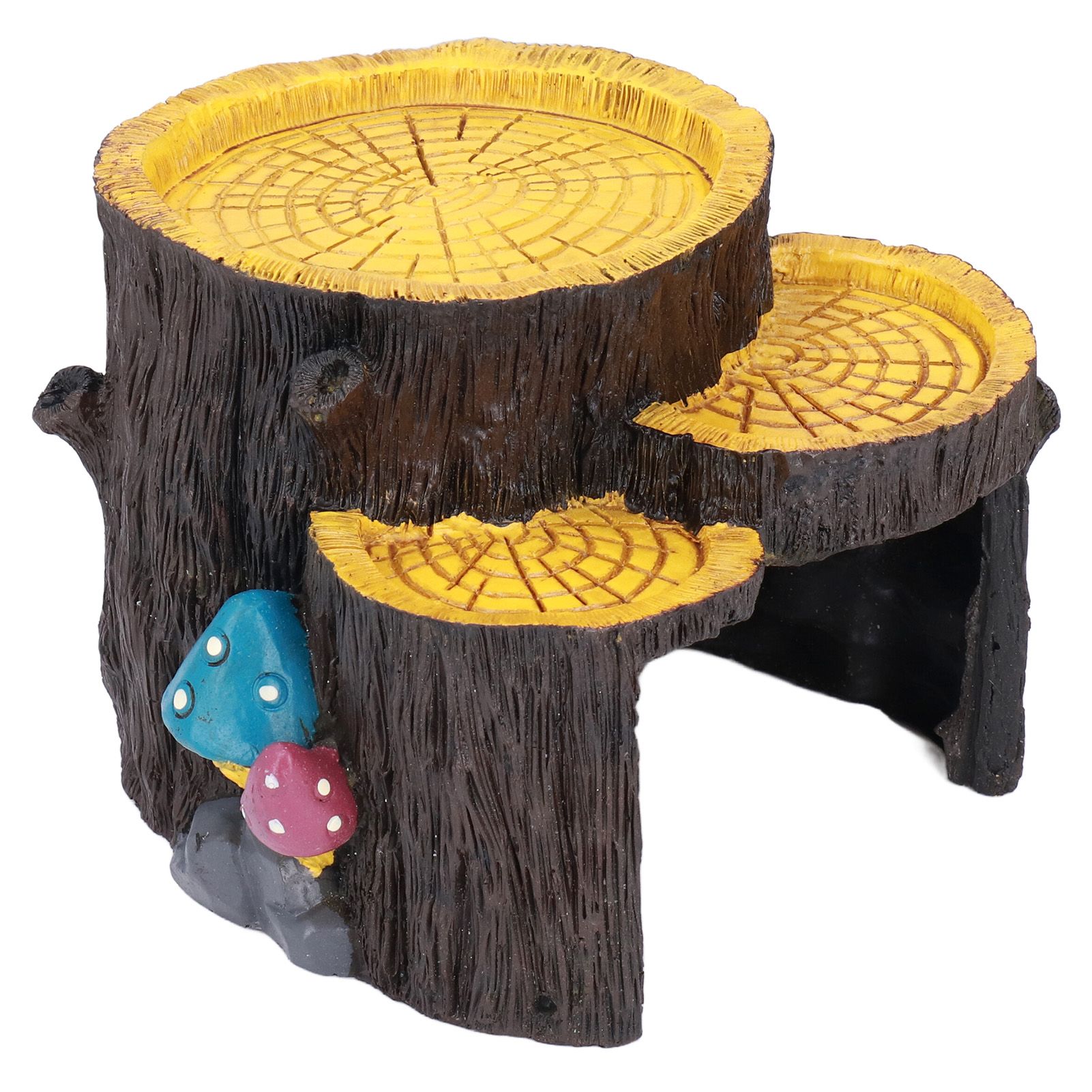 Resin Mini Stump Shape Hiding Hole Wooden Cave Artificial Aquarium Plants Ornaments for Shelter - Image 8