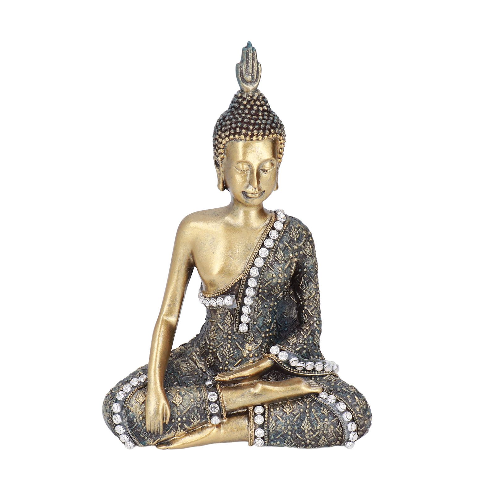 Buddha Ornament Resin Retro Small Decorative Desktop Sitting Buddha Statue for Home Office - Image 1