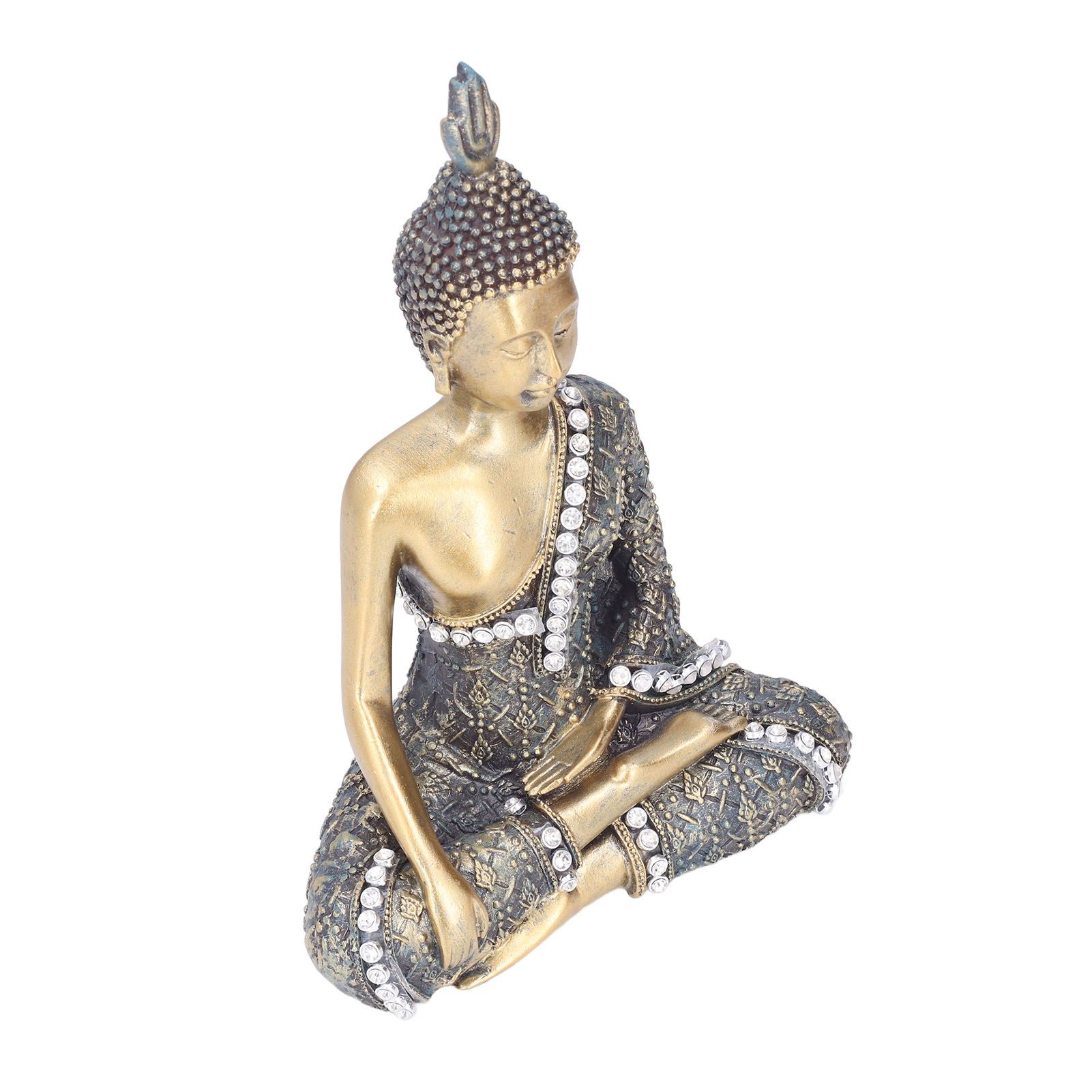 Buddha Ornament Resin Retro Small Decorative Desktop Sitting Buddha Statue for Home Office - Image 4