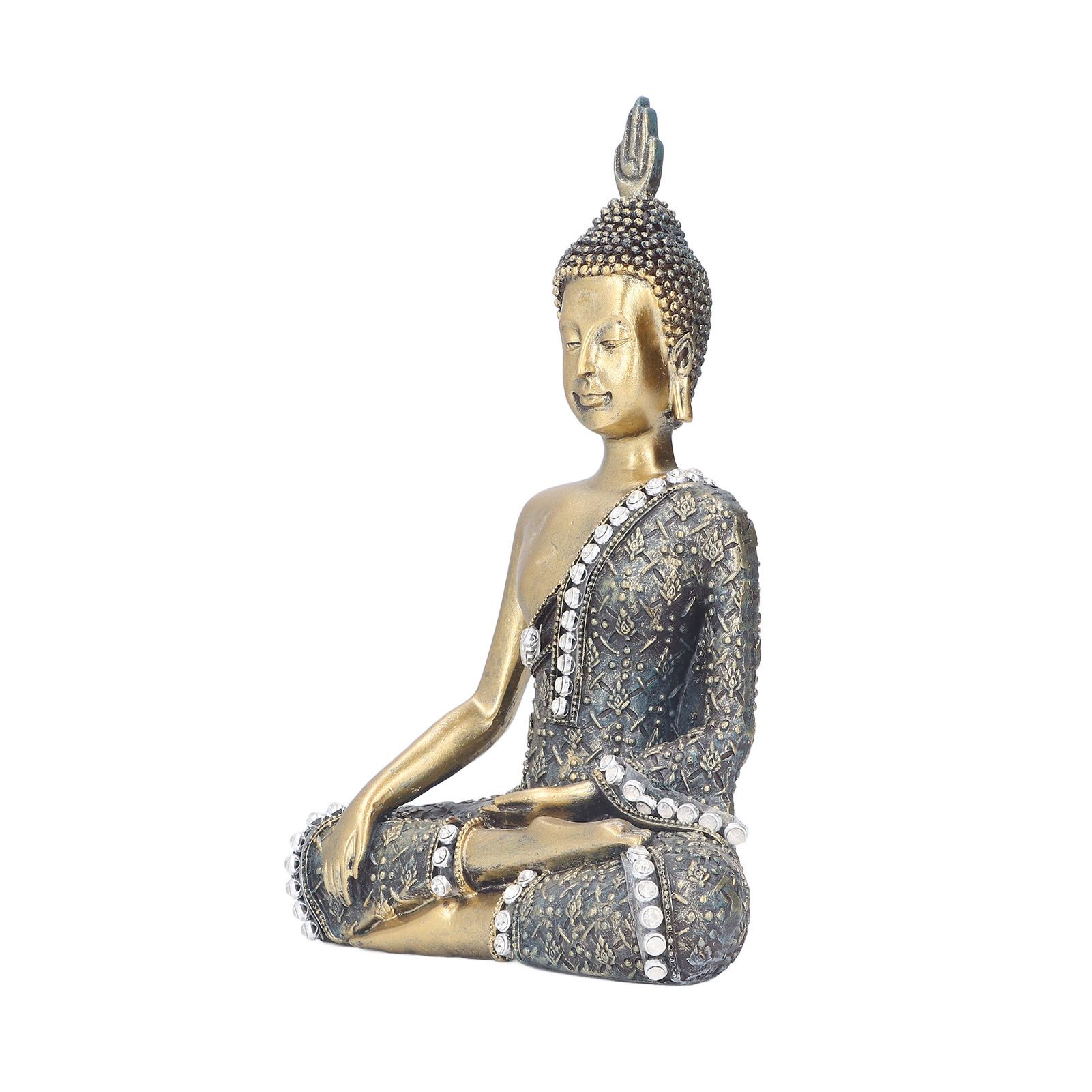 Buddha Ornament Resin Retro Small Decorative Desktop Sitting Buddha Statue for Home Office - Image 5