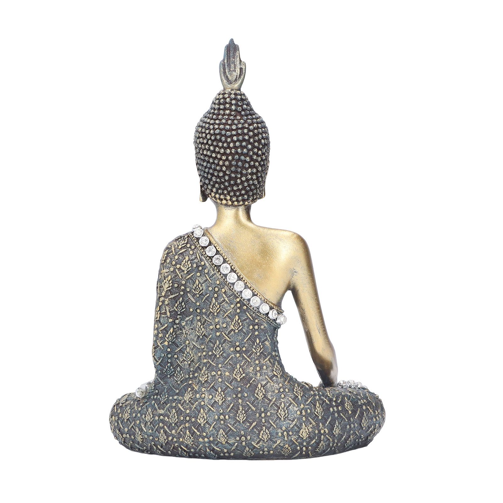 Buddha Ornament Resin Retro Small Decorative Desktop Sitting Buddha Statue for Home Office - Image 7