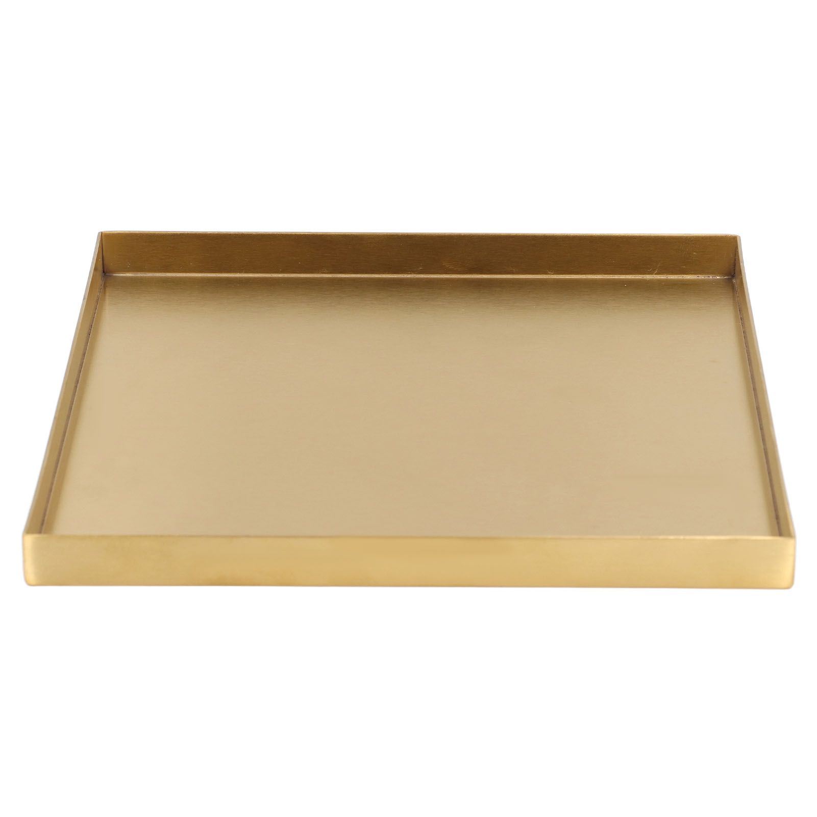 Gold Stainless Steel Tray Decorative Jewelry Dish Makeup Tray Organizer for Drink Breakfast Bars Restaurants - Image 1