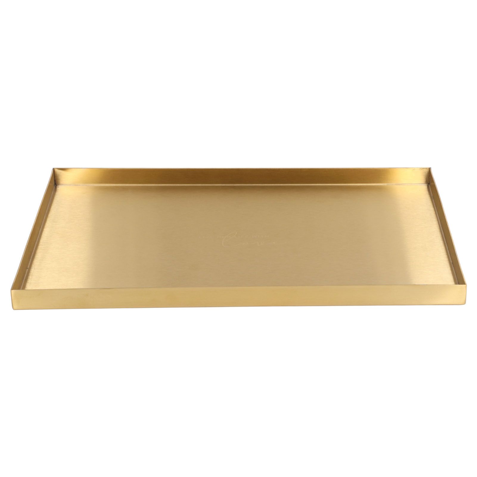 Modern Metal Gold Plate Rectangle Storage Tray Cosmetic Jewelry Display Stainless Steel Tray - Image 1