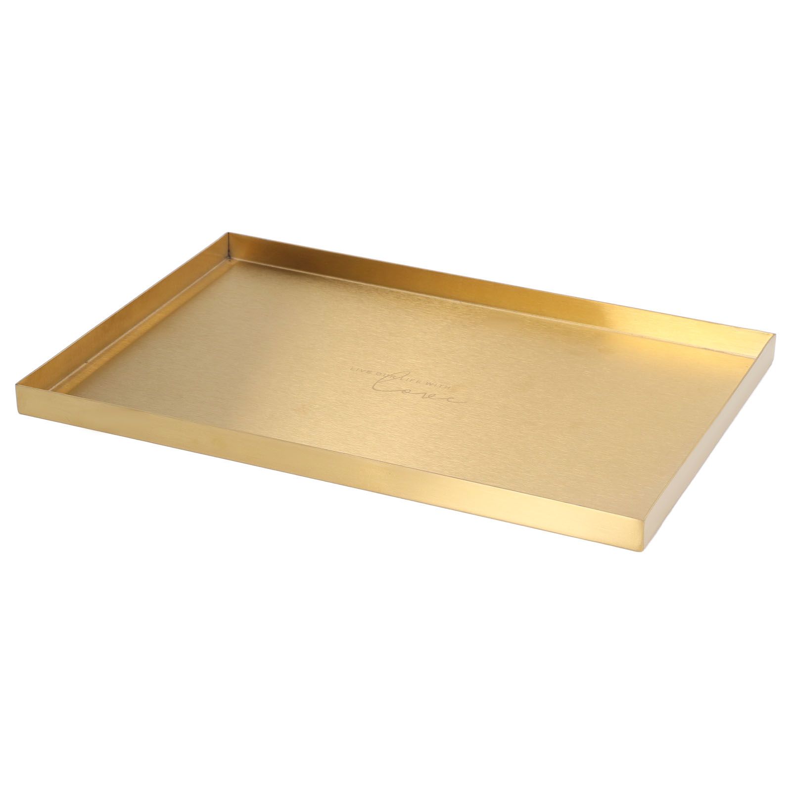Modern Metal Gold Plate Rectangle Storage Tray Cosmetic Jewelry Display Stainless Steel Tray - Image 5