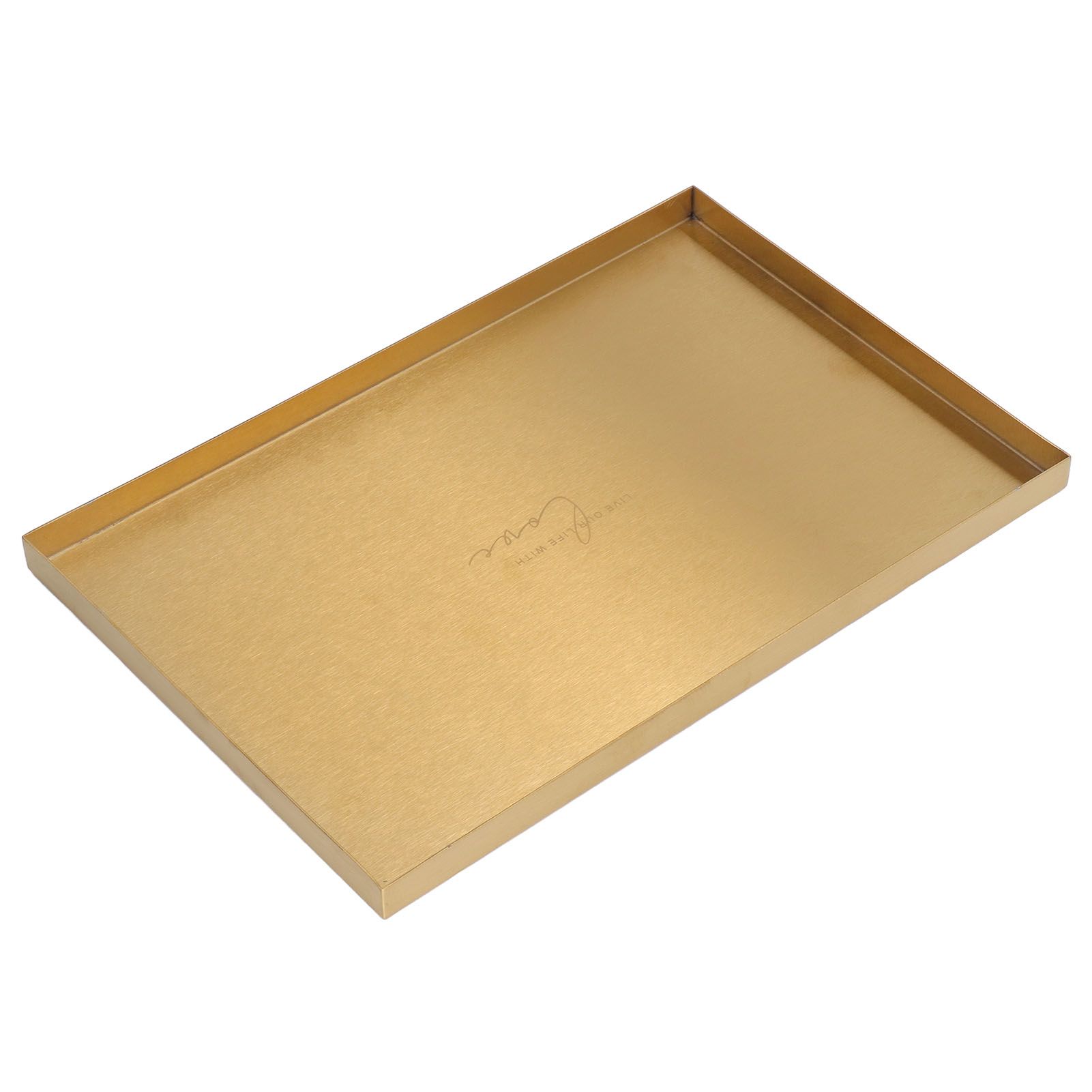 Modern Metal Gold Plate Rectangle Storage Tray Cosmetic Jewelry Display Stainless Steel Tray - Image 7