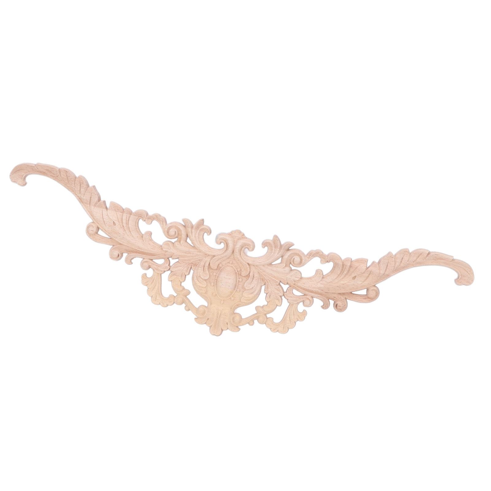 Wood Appliques Exquisite Elegant European Style Rubber Wood Long Flower Piece Home Decoration Carved Accessories - Image 2