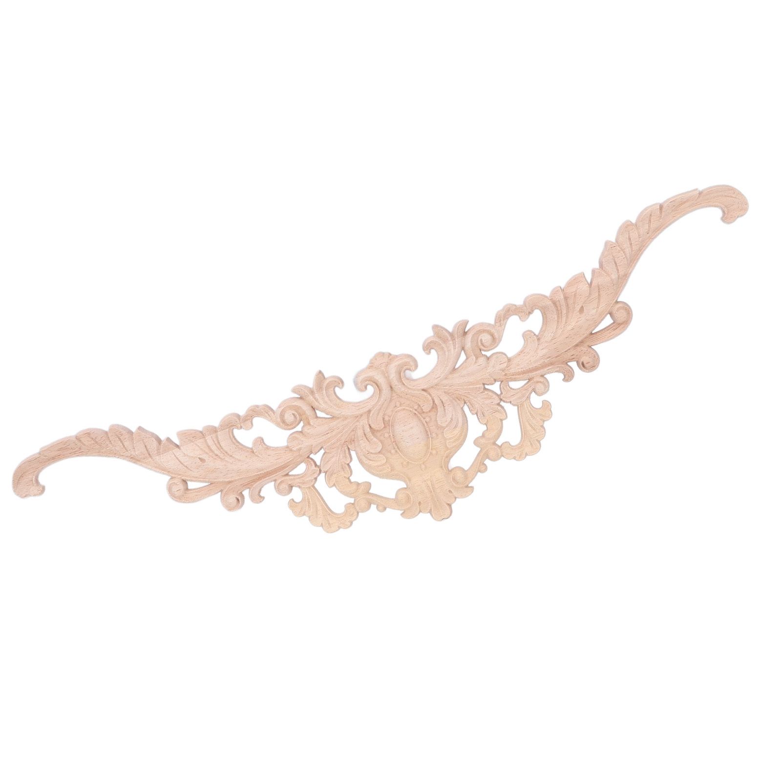 Wood Appliques Exquisite Elegant European Style Rubber Wood Long Flower Piece Home Decoration Carved Accessories - Image 4