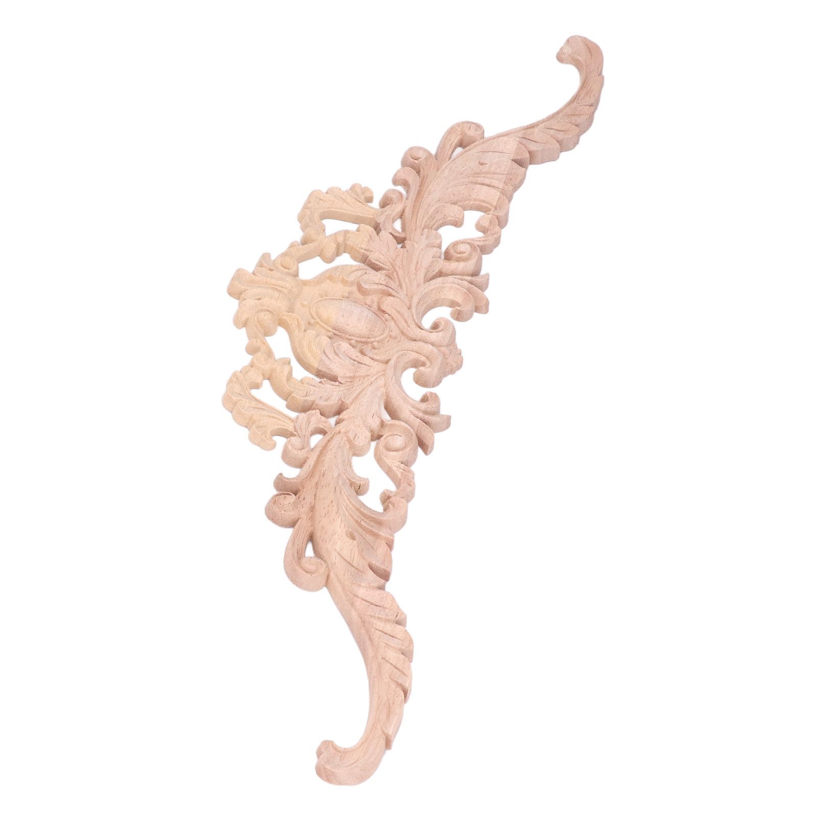 Wood Appliques Exquisite Elegant European Style Rubber Wood Long Flower Piece Home Decoration Carved Accessories - Image 5