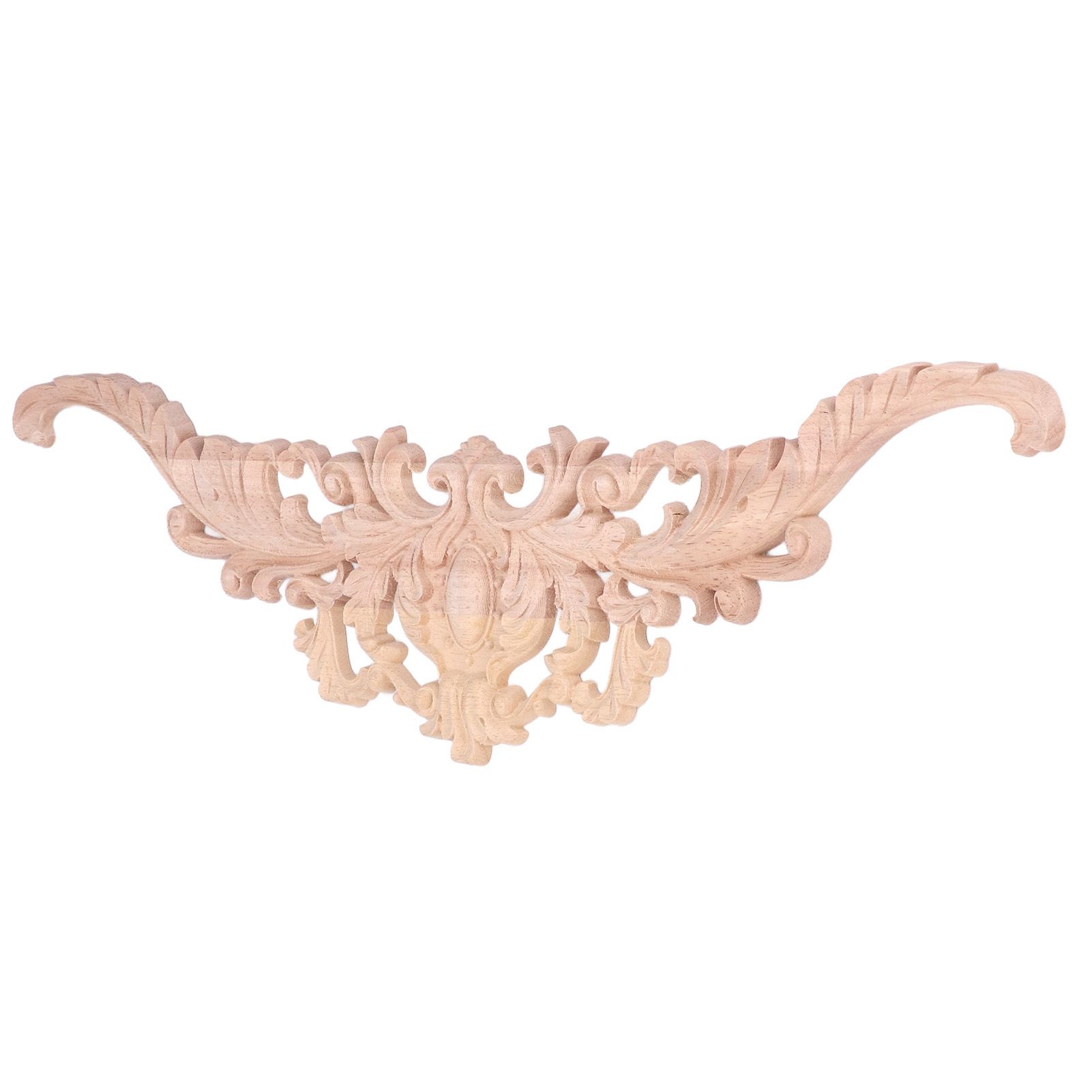 Wood Appliques Exquisite Elegant European Style Rubber Wood Long Flower Piece Home Decoration Carved Accessories - Image 6