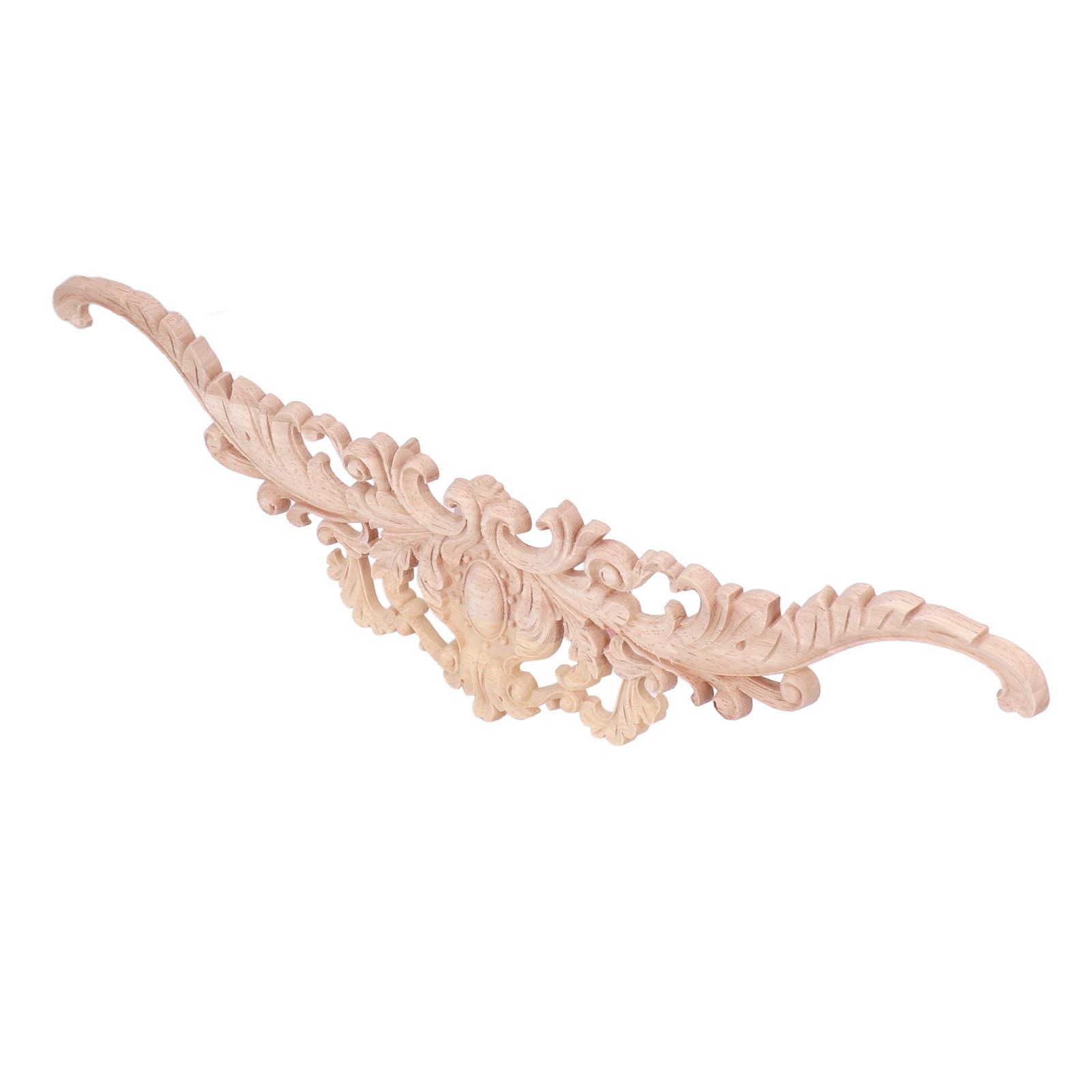 Wood Appliques Exquisite Elegant European Style Rubber Wood Long Flower Piece Home Decoration Carved Accessories - Image 8