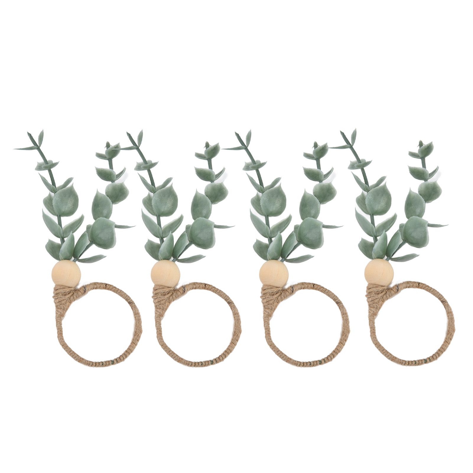 4Pcs Napkin Rings Simple Decorative Handicraft Leaf Flower Napkin Rings for Weddings New Years Parties6640 - Image 1