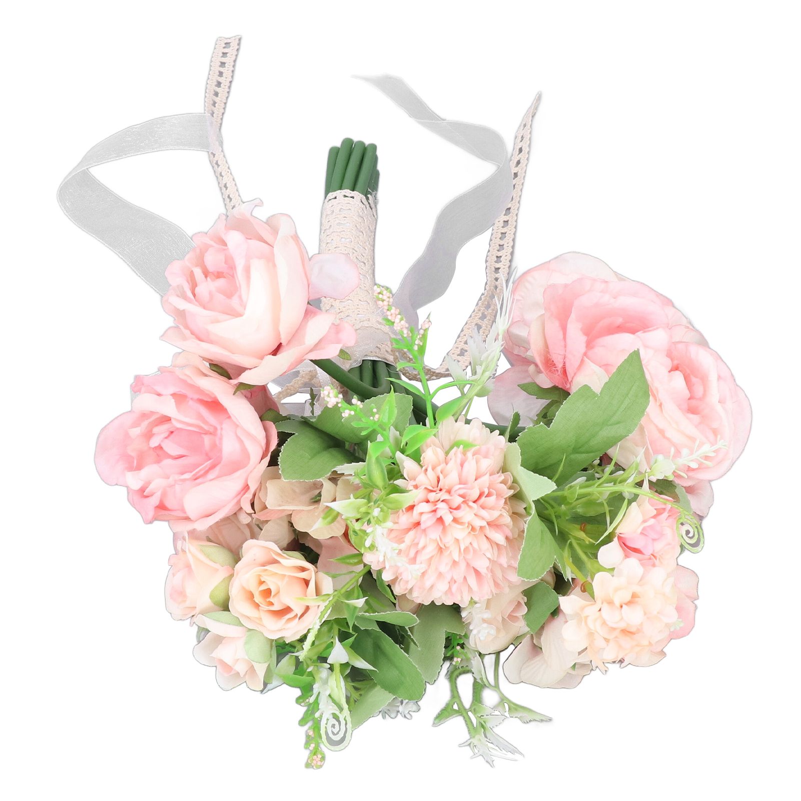 Wedding Bouquet Fake Rose Flower Holding Bunch for Decoration Photography Art Photo Pink - Image 4