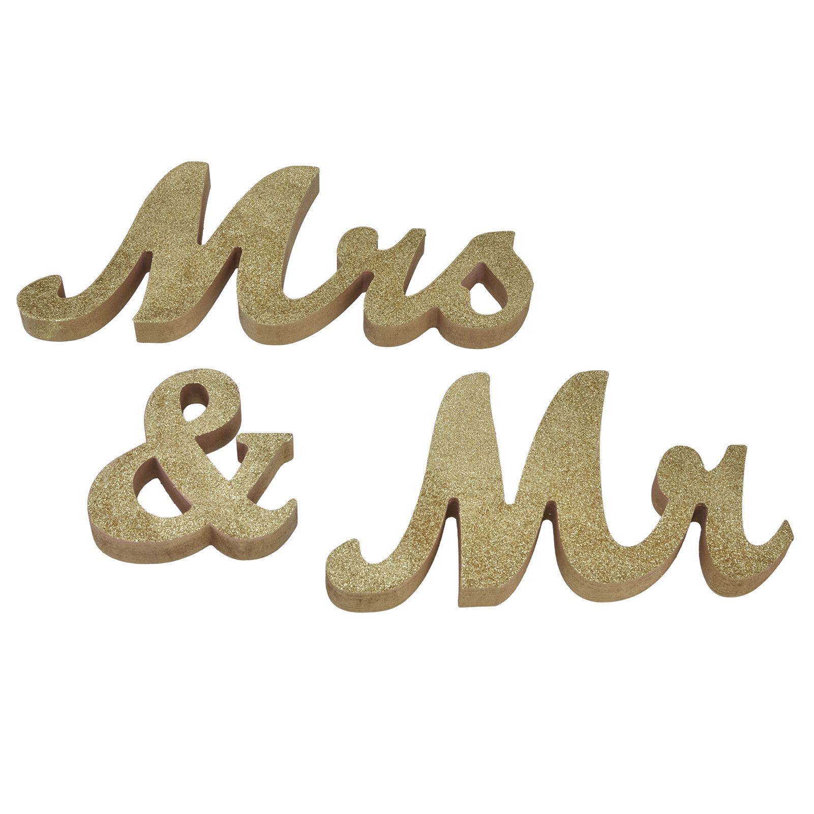 Mr Mrs Sign Wedding Table Decorations English Letter Ornament Props for Festival Anniversary PartyGold - Image 3