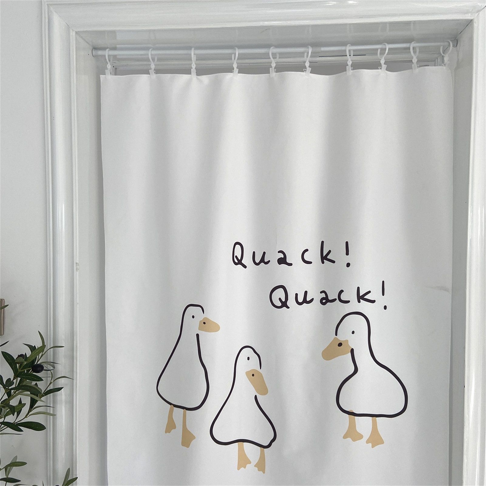 Door Curtain Cute Decorative Cartoon Doorway Divider Cloth for Bedroom Closet Dormitory Kitchen Little White Duck - Image 3