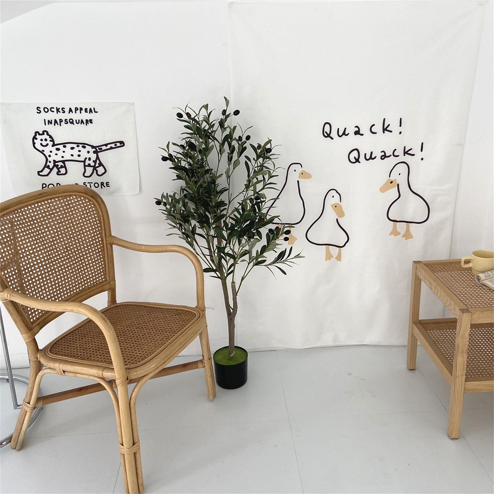 Door Curtain Cute Decorative Cartoon Doorway Divider Cloth for Bedroom Closet Dormitory Kitchen Little White Duck - Image 5