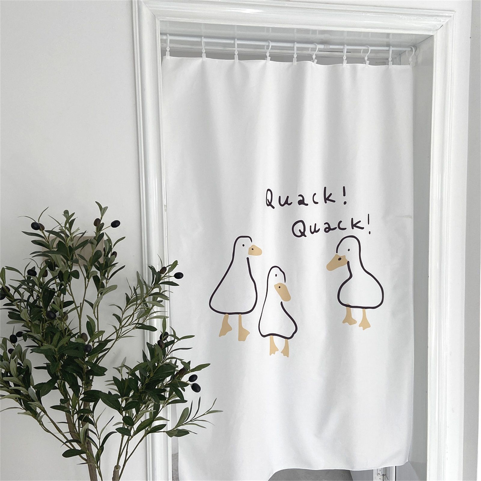 Door Curtain Cute Decorative Cartoon Doorway Divider Cloth for Bedroom Closet Dormitory Kitchen Little White Duck - Image 6