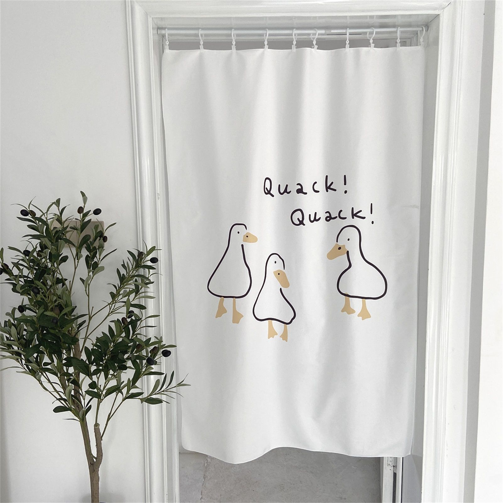 Door Curtain Cute Decorative Cartoon Doorway Divider Cloth for Bedroom Closet Dormitory Kitchen Little White Duck - Image 7