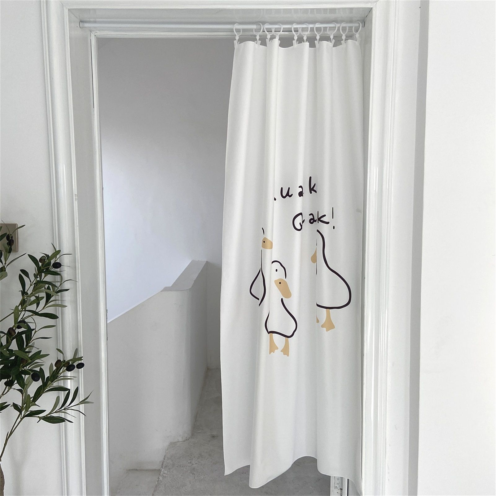 Door Curtain Cute Decorative Cartoon Doorway Divider Cloth for Bedroom Closet Dormitory Kitchen Little White Duck - Image 8