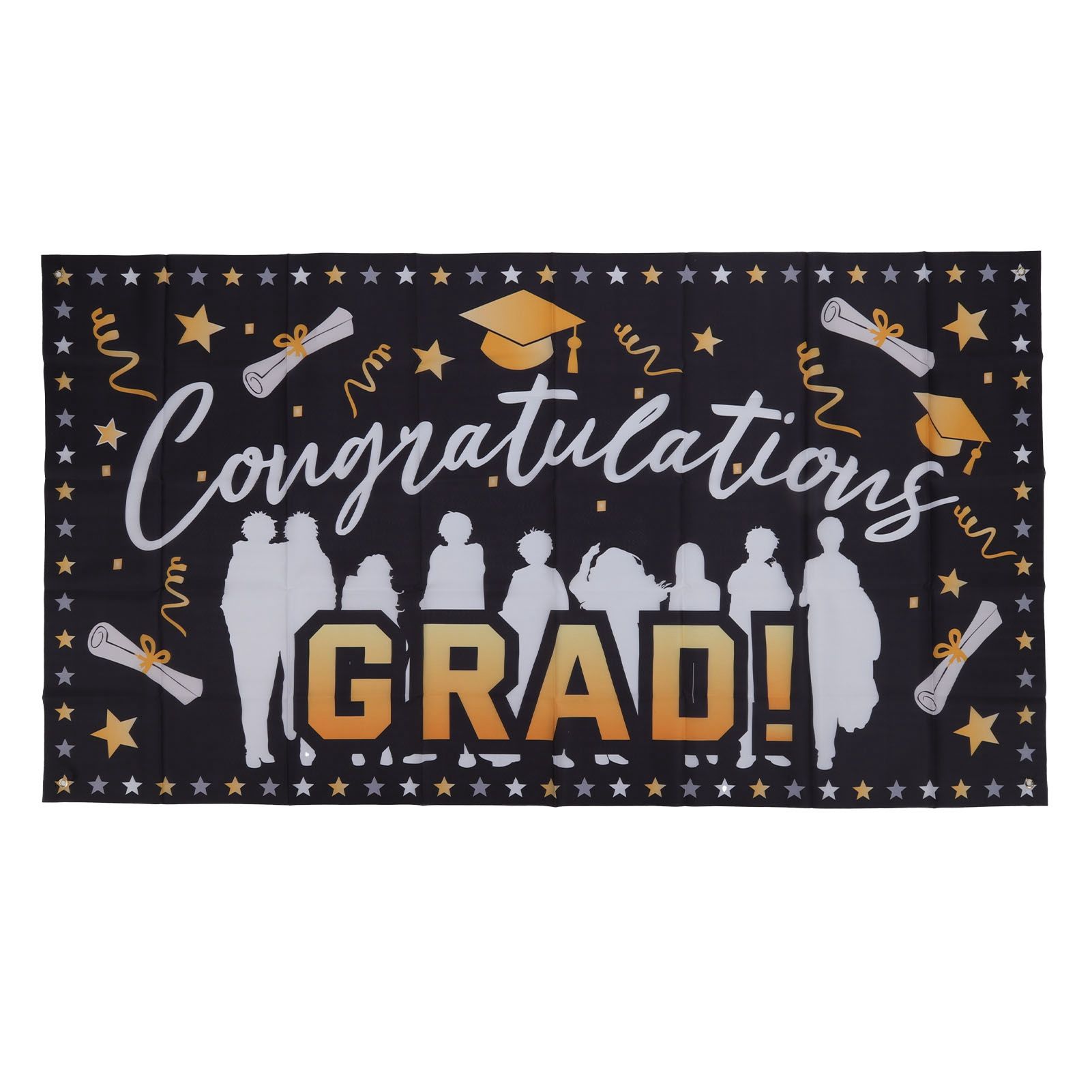 Graduation Banner 71x38in Durable Polyester Fabrics Fadeless 4 Eyelets Easy Installation Congrats Grad Banner for Party C - Image 1