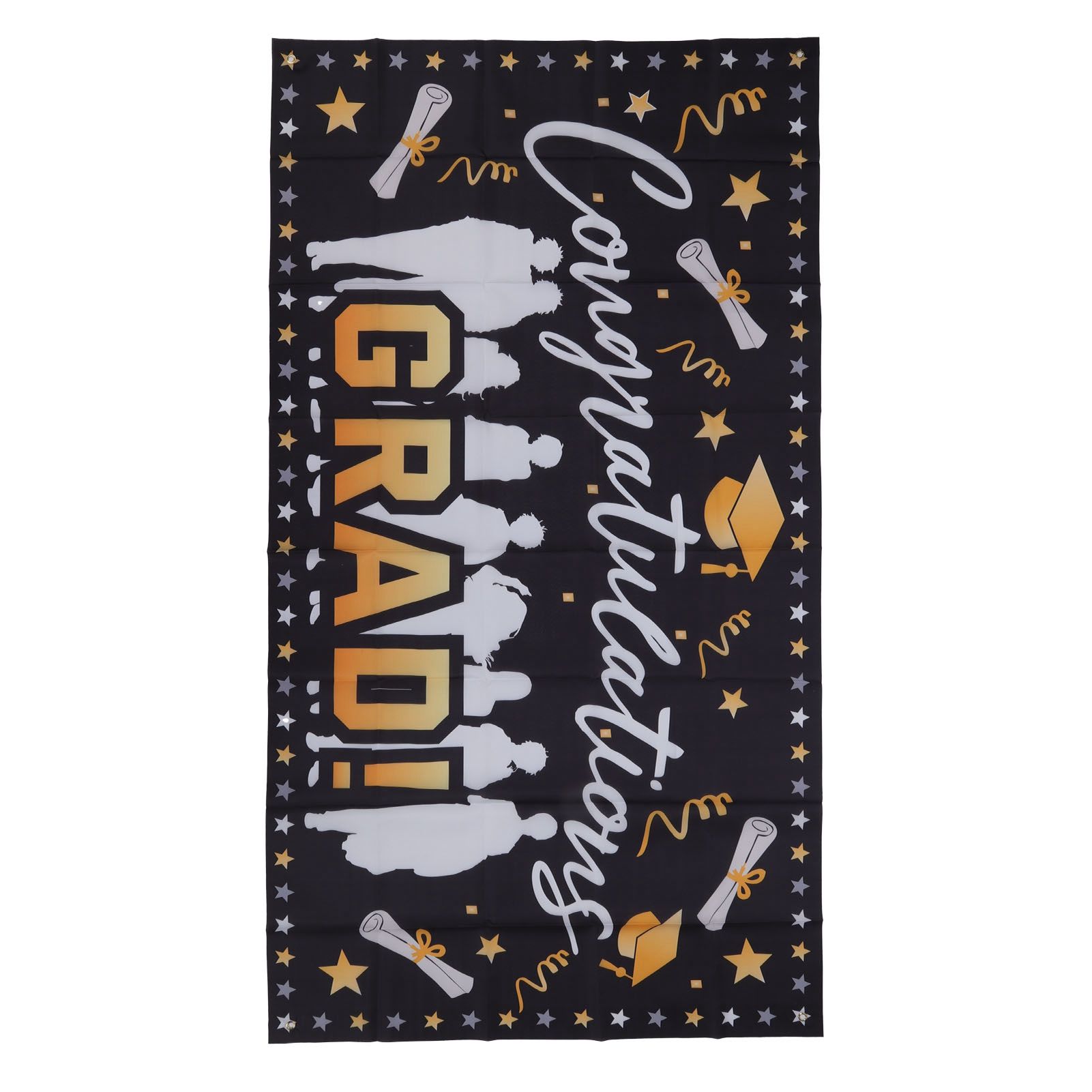 Graduation Banner 71x38in Durable Polyester Fabrics Fadeless 4 Eyelets Easy Installation Congrats Grad Banner for Party C - Image 2