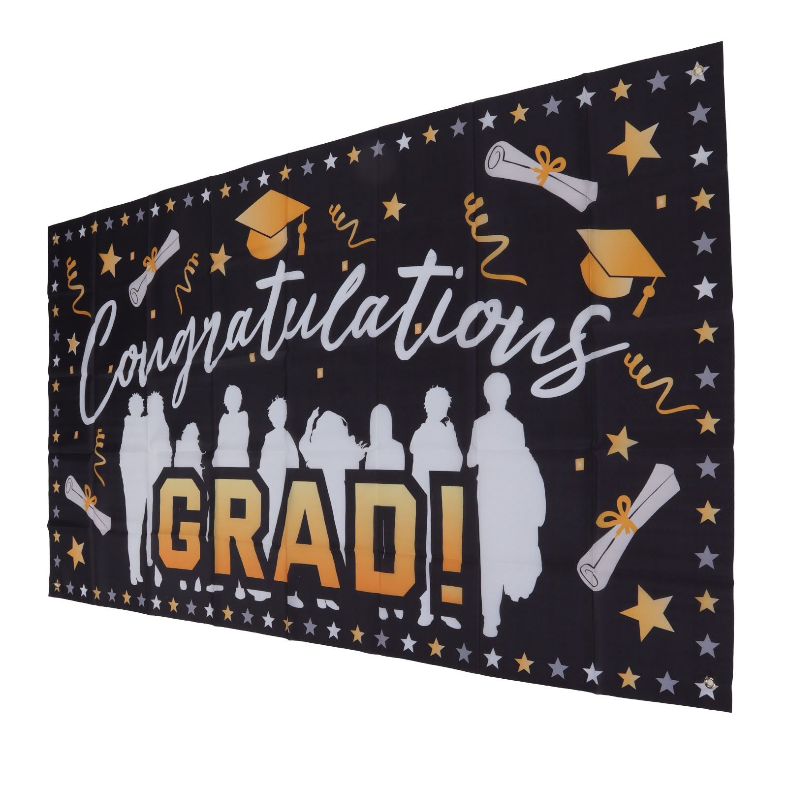 Graduation Banner 71x38in Durable Polyester Fabrics Fadeless 4 Eyelets Easy Installation Congrats Grad Banner for Party C - Image 4