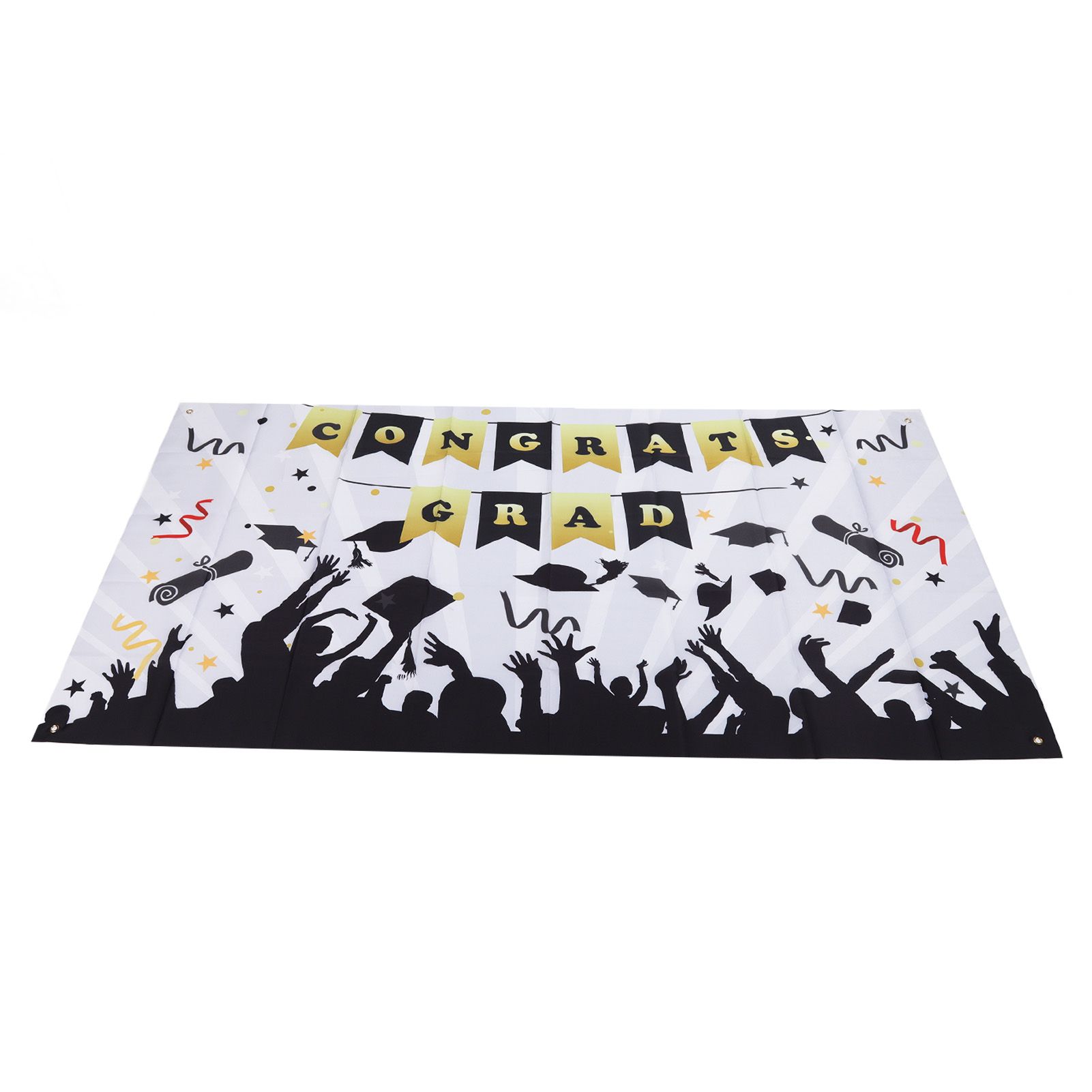 Graduation Banner Approx 71x38in Durable Polyester Fabric Fadeless Color 4 Eyelets Congrats Grad Banner for Graduation 005 - Image 2