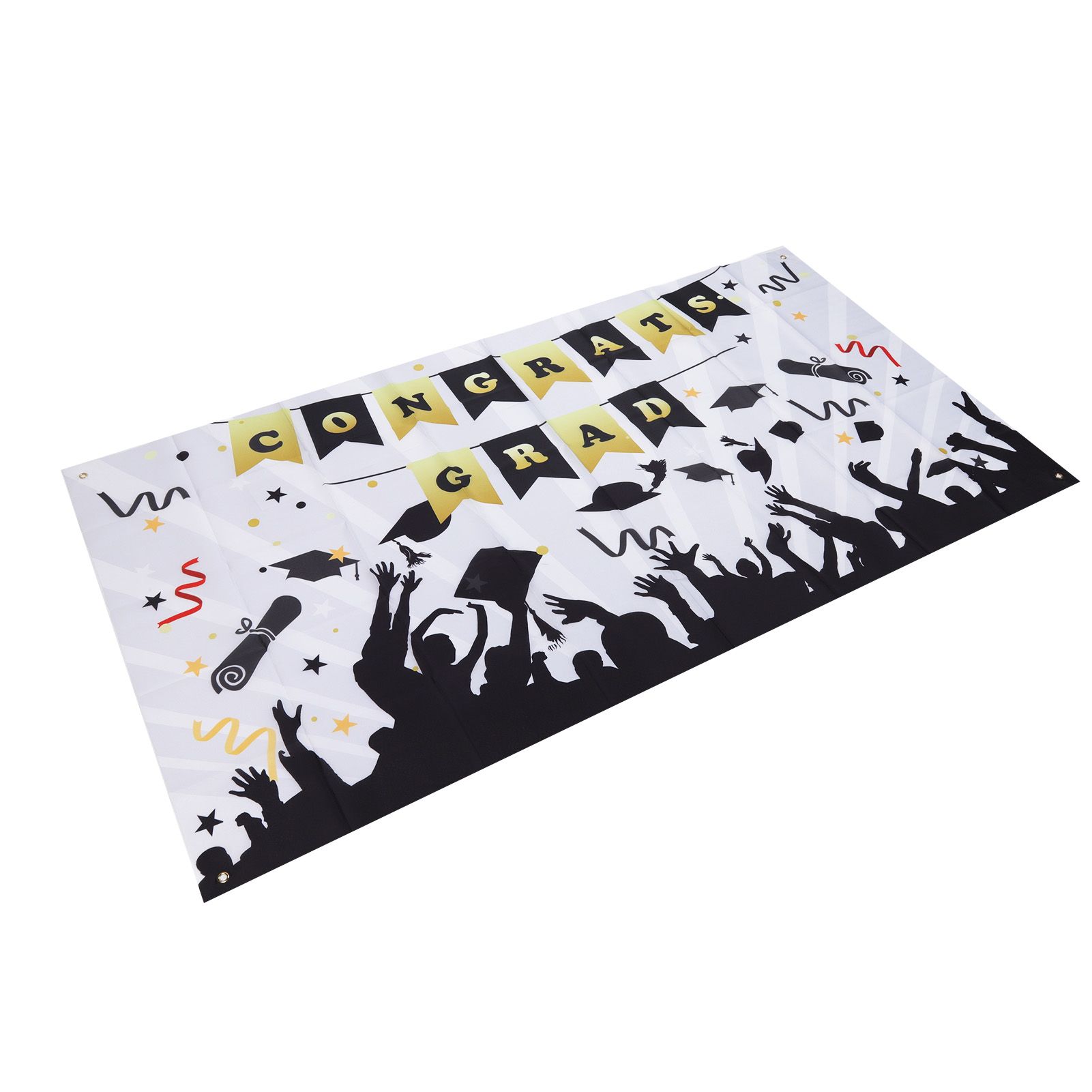 Graduation Banner Approx 71x38in Durable Polyester Fabric Fadeless Color 4 Eyelets Congrats Grad Banner for Graduation 005 - Image 3