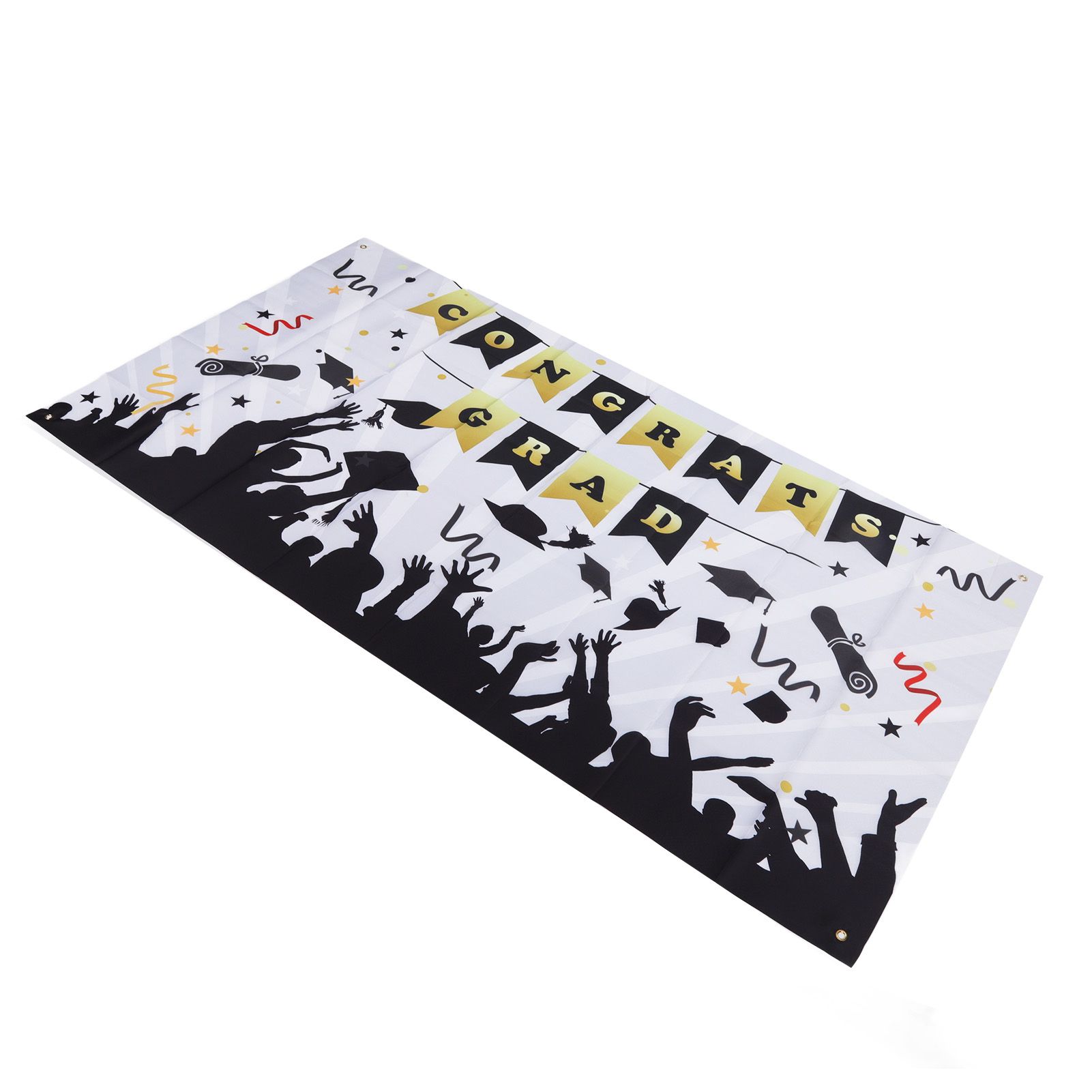 Graduation Banner Approx 71x38in Durable Polyester Fabric Fadeless Color 4 Eyelets Congrats Grad Banner for Graduation 005 - Image 4