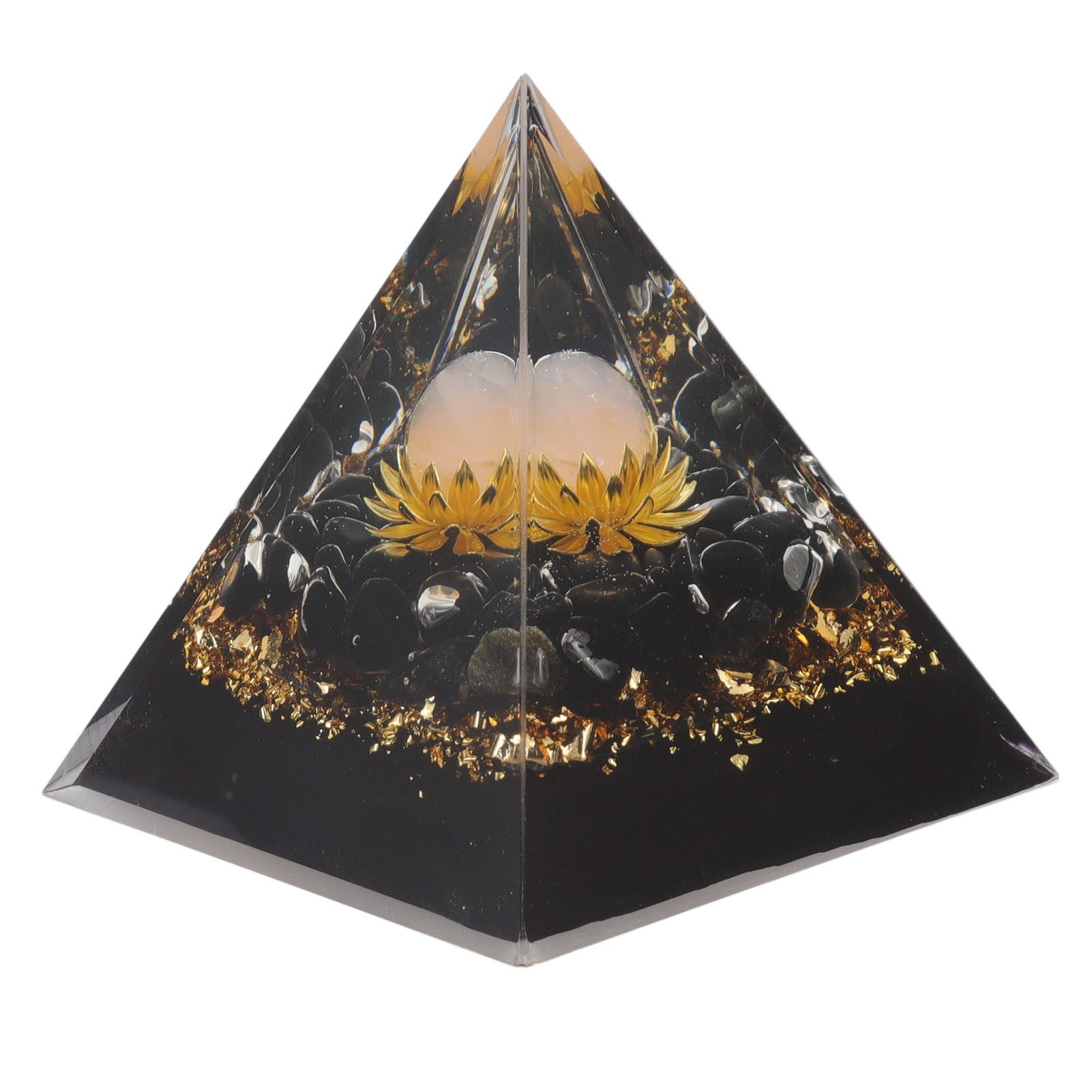 Orgone Pyramid Crystal Chakra Pyramid Promotes Psychological Growth for Living Room Bedroom Office - Image 1