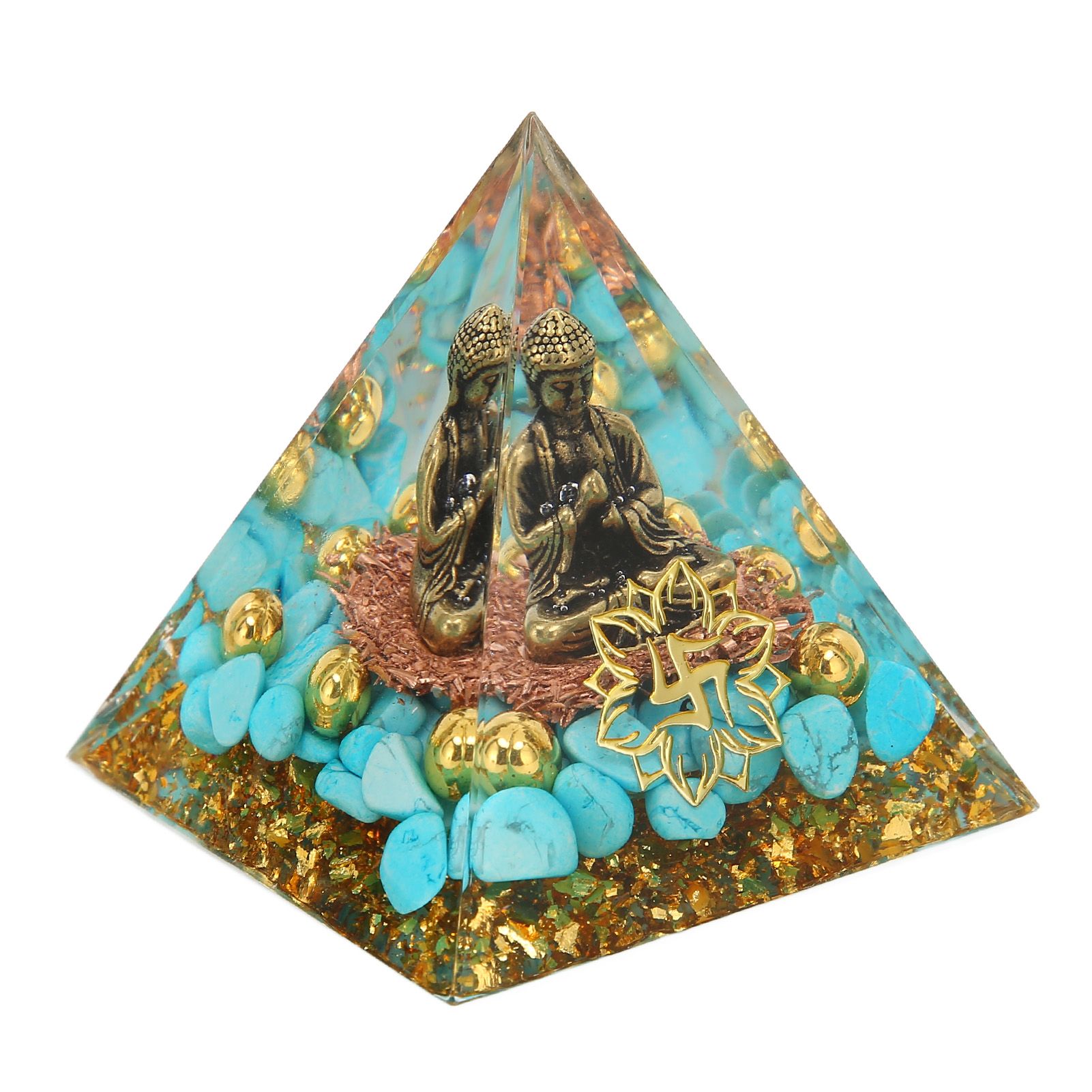 Crystal Pyramid Buddha Design Exquisite Beautiful Pyramid Power Stone Decoration Ornament for Yoga Meditation - Image 1