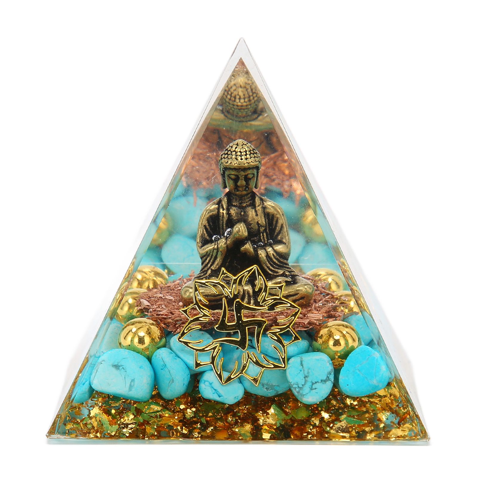 Crystal Pyramid Buddha Design Exquisite Beautiful Pyramid Power Stone Decoration Ornament for Yoga Meditation - Image 2