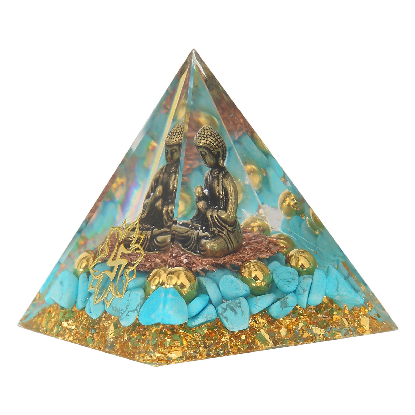 Crystal Pyramid Buddha Design Exquisite Beautiful Pyramid Power Stone Decoration Ornament for Yoga Meditation - Image 3