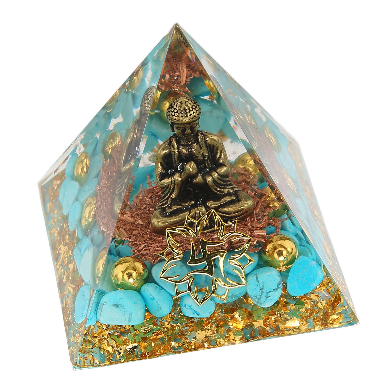 Crystal Pyramid Buddha Design Exquisite Beautiful Pyramid Power Stone Decoration Ornament for Yoga Meditation - Image 4