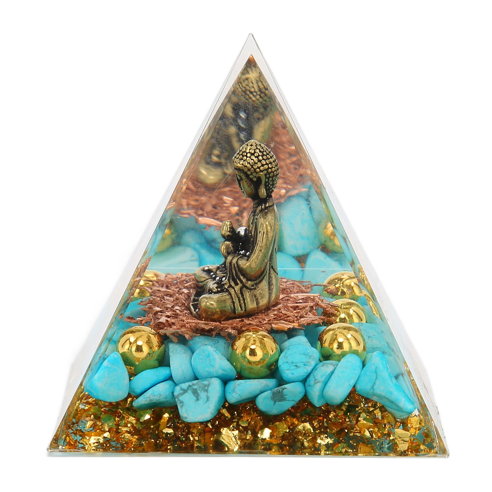 Crystal Pyramid Buddha Design Exquisite Beautiful Pyramid Power Stone Decoration Ornament for Yoga Meditation - Image 5