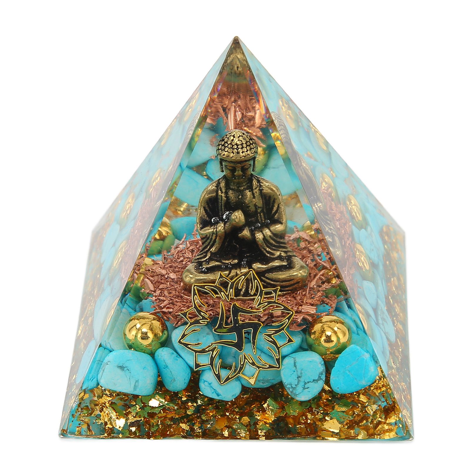 Crystal Pyramid Buddha Design Exquisite Beautiful Pyramid Power Stone Decoration Ornament for Yoga Meditation - Image 6