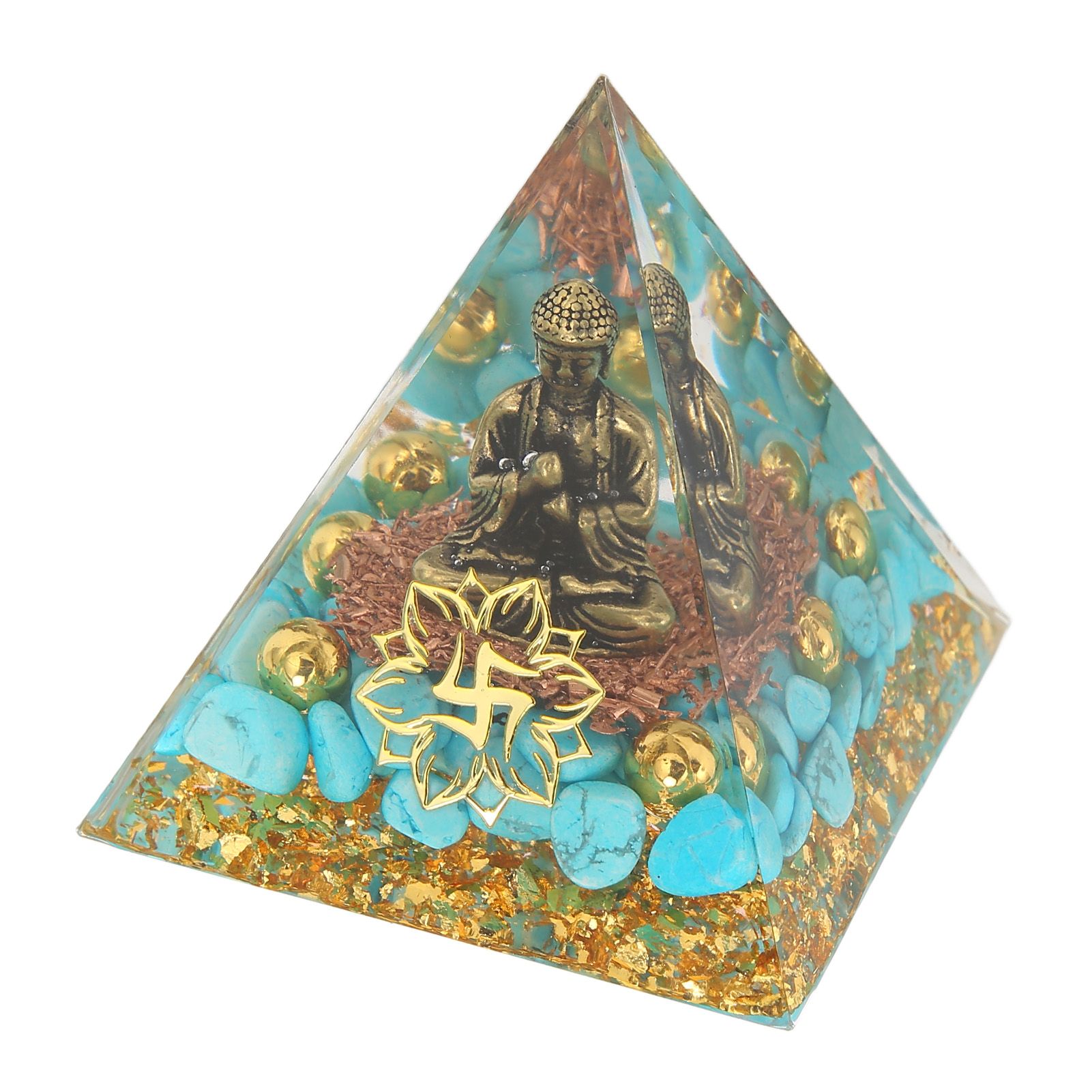 Crystal Pyramid Buddha Design Exquisite Beautiful Pyramid Power Stone Decoration Ornament for Yoga Meditation - Image 7