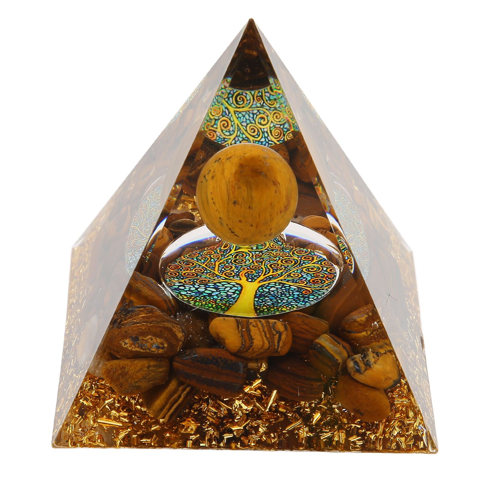 Pyramid Ornament Natural Gravel Triangular Lucky Improving Mood Pyramid Positive Energy Decoration for Bookshelf - Image 2