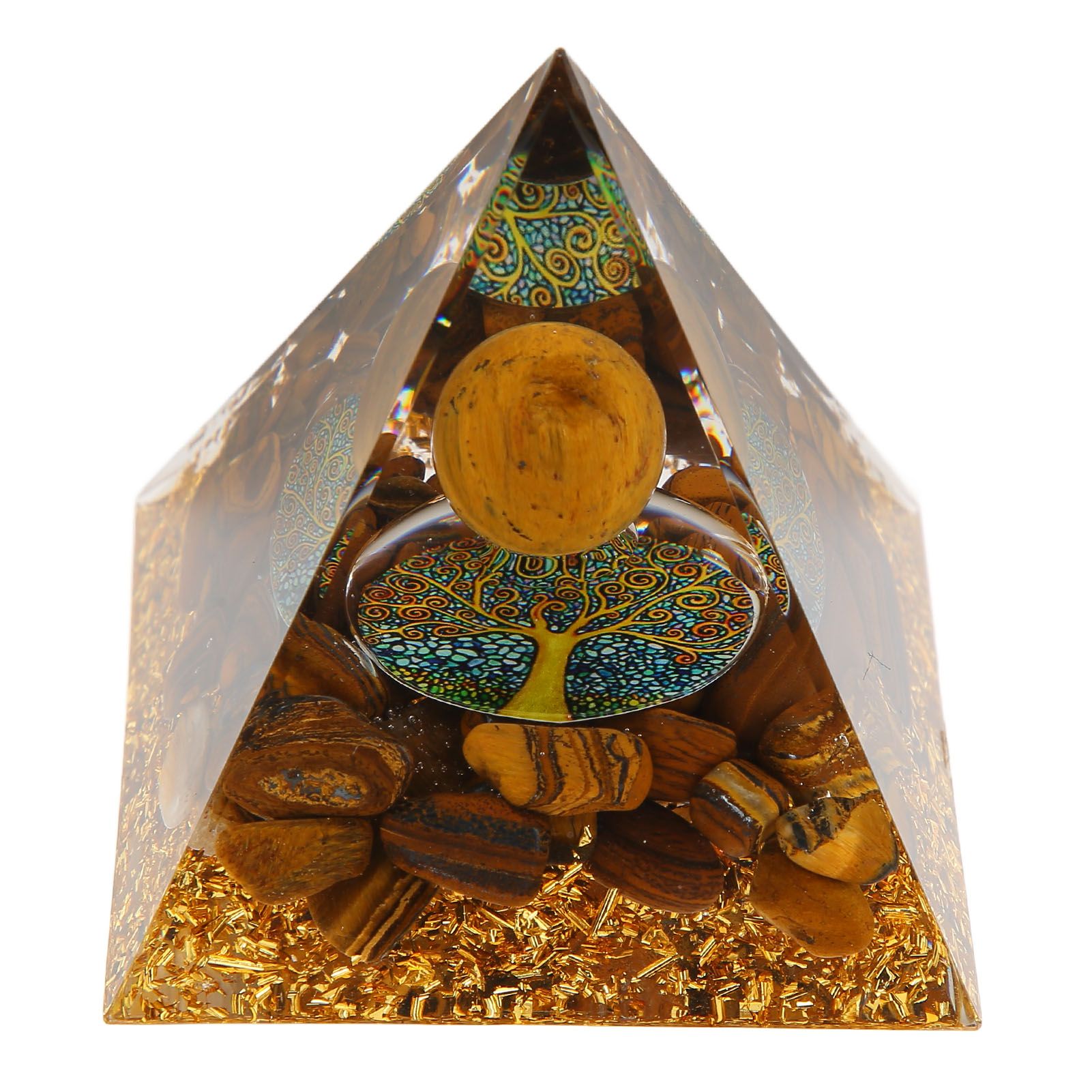 Pyramid Ornament Natural Gravel Triangular Lucky Improving Mood Pyramid Positive Energy Decoration for Bookshelf - Image 3