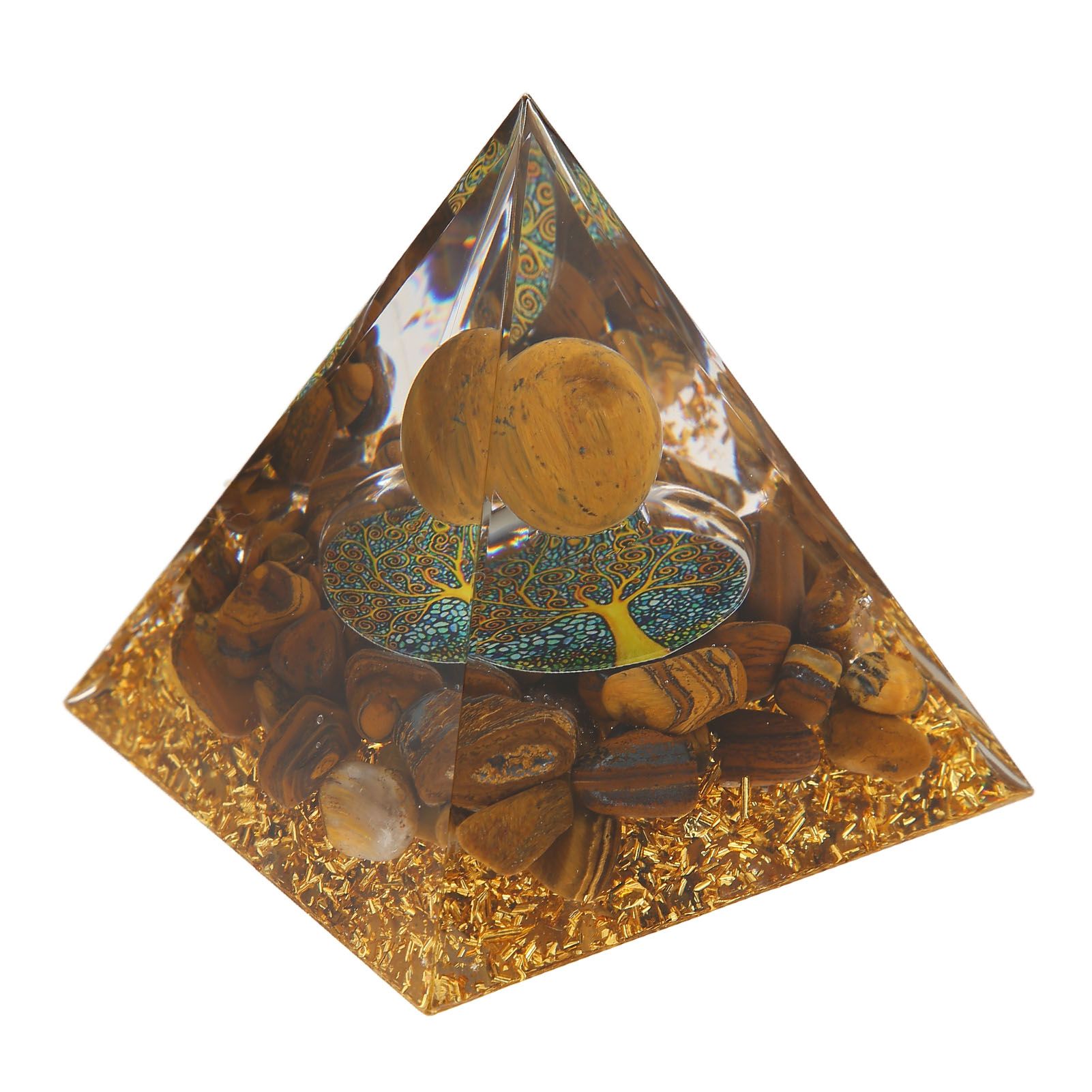 Pyramid Ornament Natural Gravel Triangular Lucky Improving Mood Pyramid Positive Energy Decoration for Bookshelf - Image 4