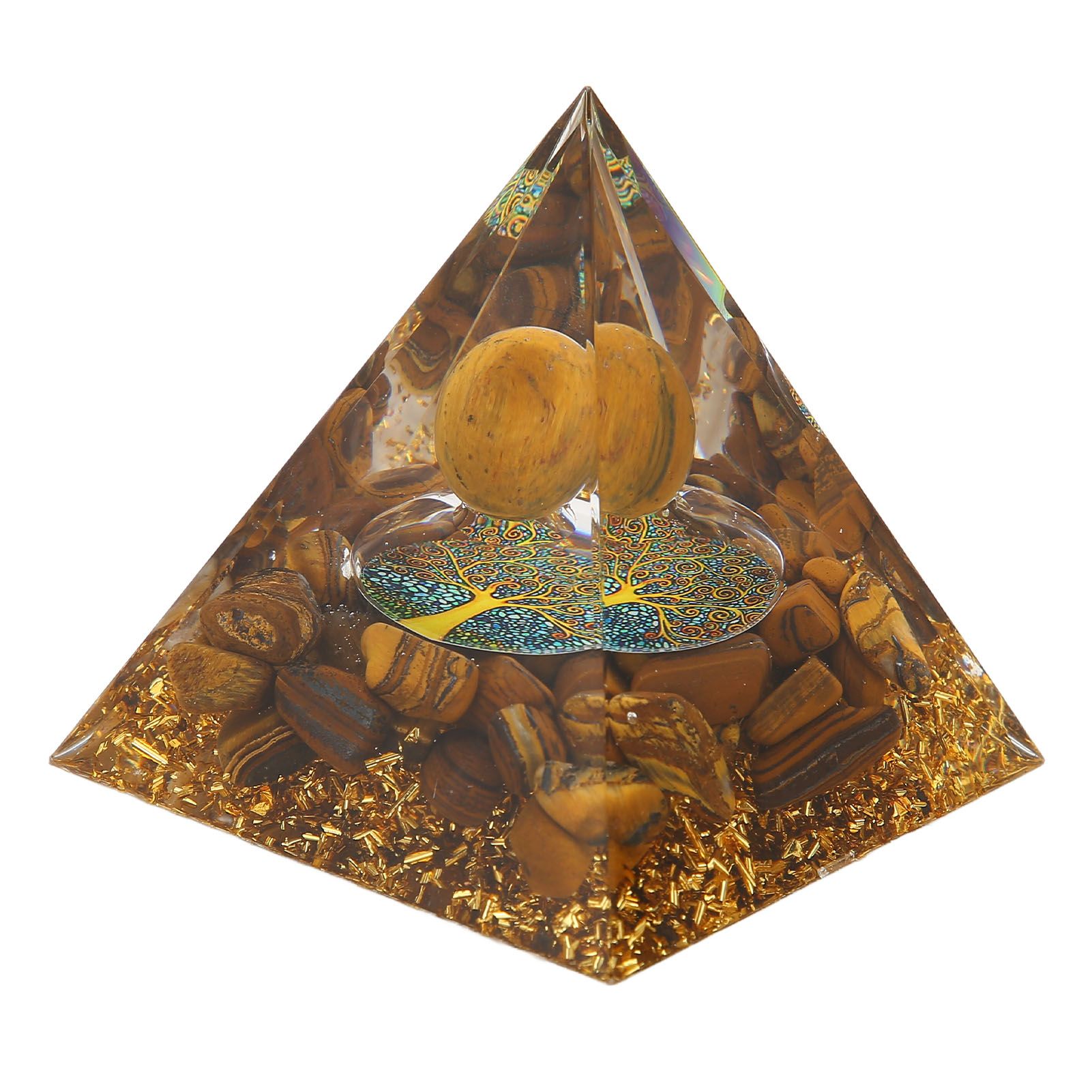 Pyramid Ornament Natural Gravel Triangular Lucky Improving Mood Pyramid Positive Energy Decoration for Bookshelf - Image 5