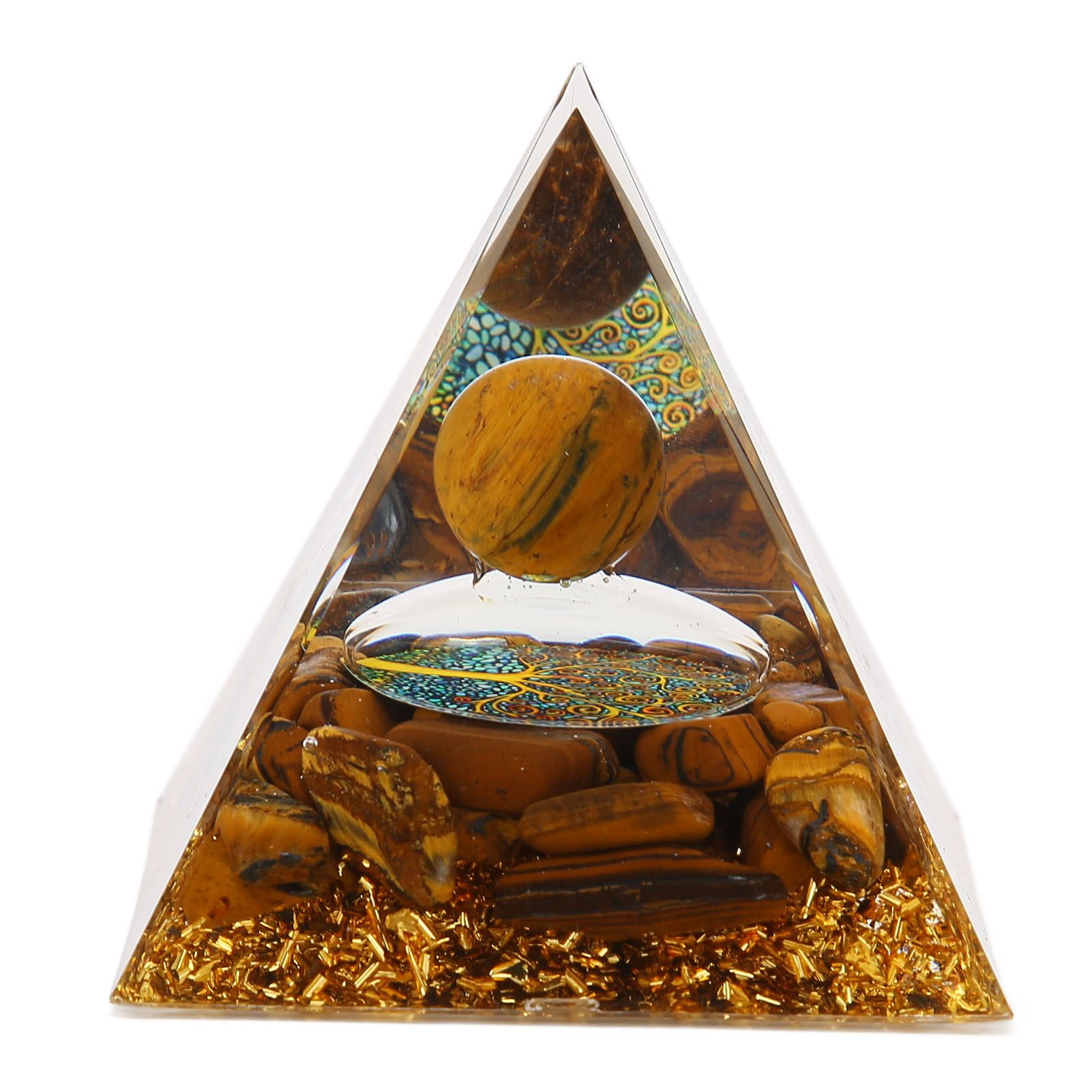 Pyramid Ornament Natural Gravel Triangular Lucky Improving Mood Pyramid Positive Energy Decoration for Bookshelf - Image 6
