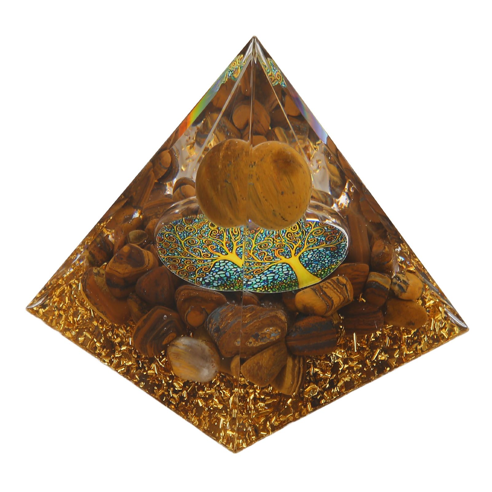 Pyramid Ornament Natural Gravel Triangular Lucky Improving Mood Pyramid Positive Energy Decoration for Bookshelf - Image 7