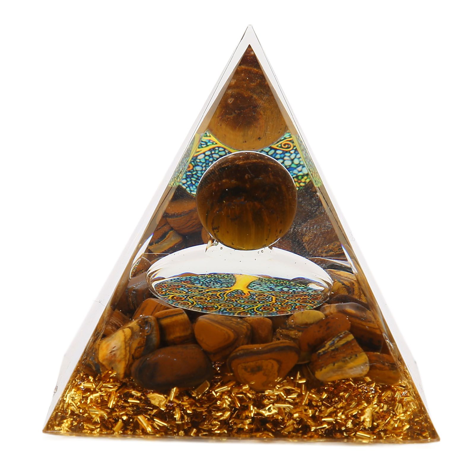 Pyramid Ornament Natural Gravel Triangular Lucky Improving Mood Pyramid Positive Energy Decoration for Bookshelf - Image 8