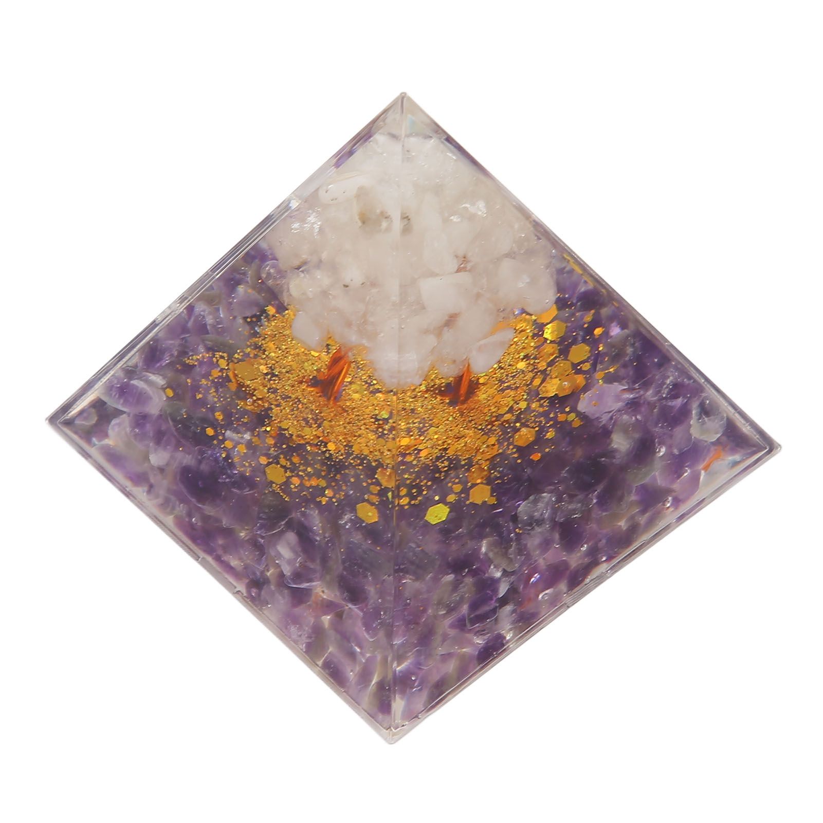 Pyramid Epoxy Ornament Good Durability Exquisite Workmanship Gravel Pyramid Power Stone for Living Room Bedroom Office - Image 5